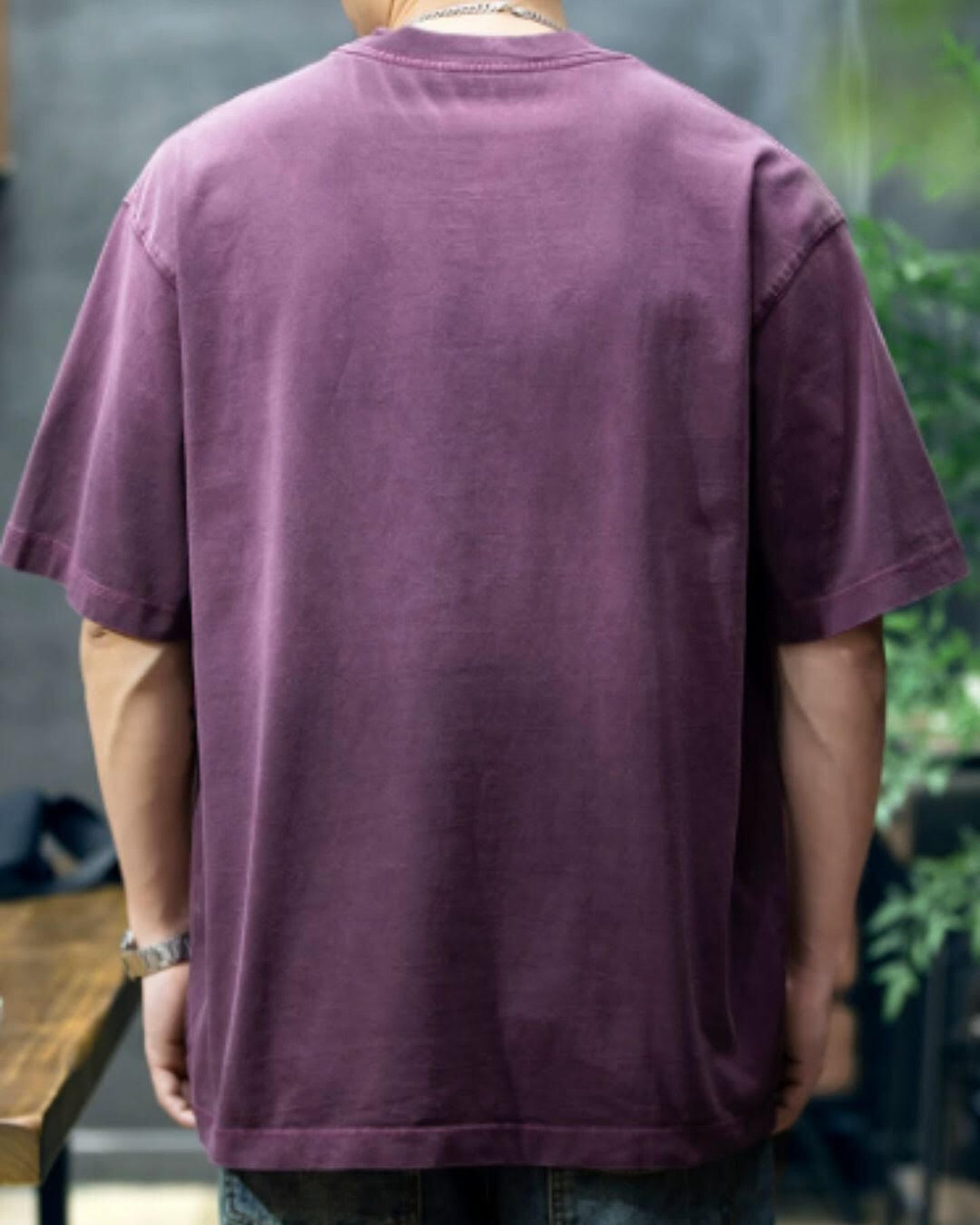 embroidered logo oversized t-shirt 2color 【ACT0032】