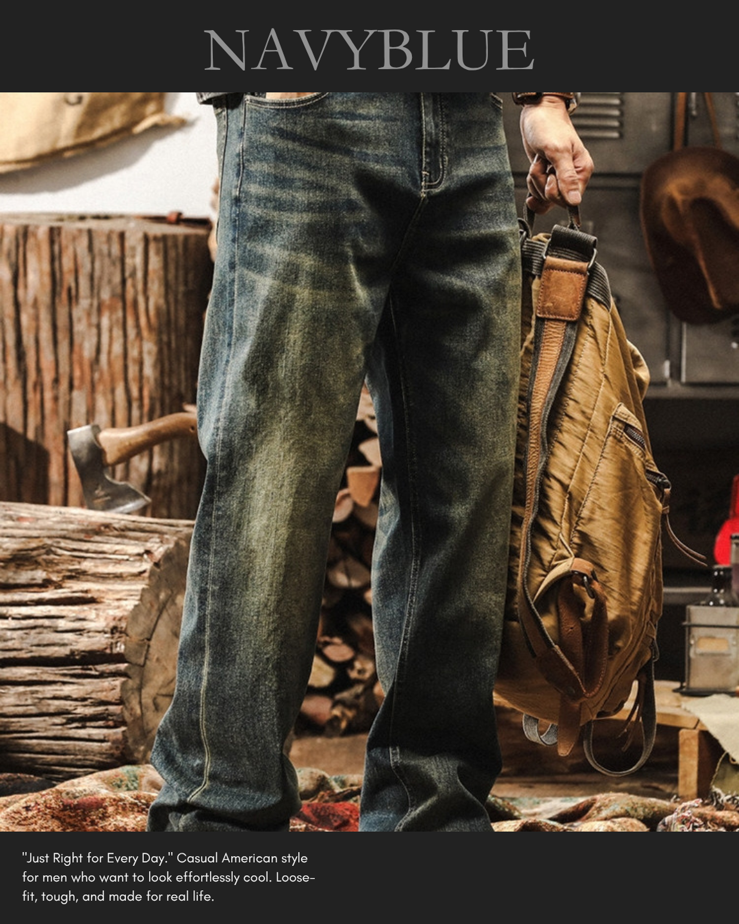 loose straight denim pants 3color 【ACT0182】