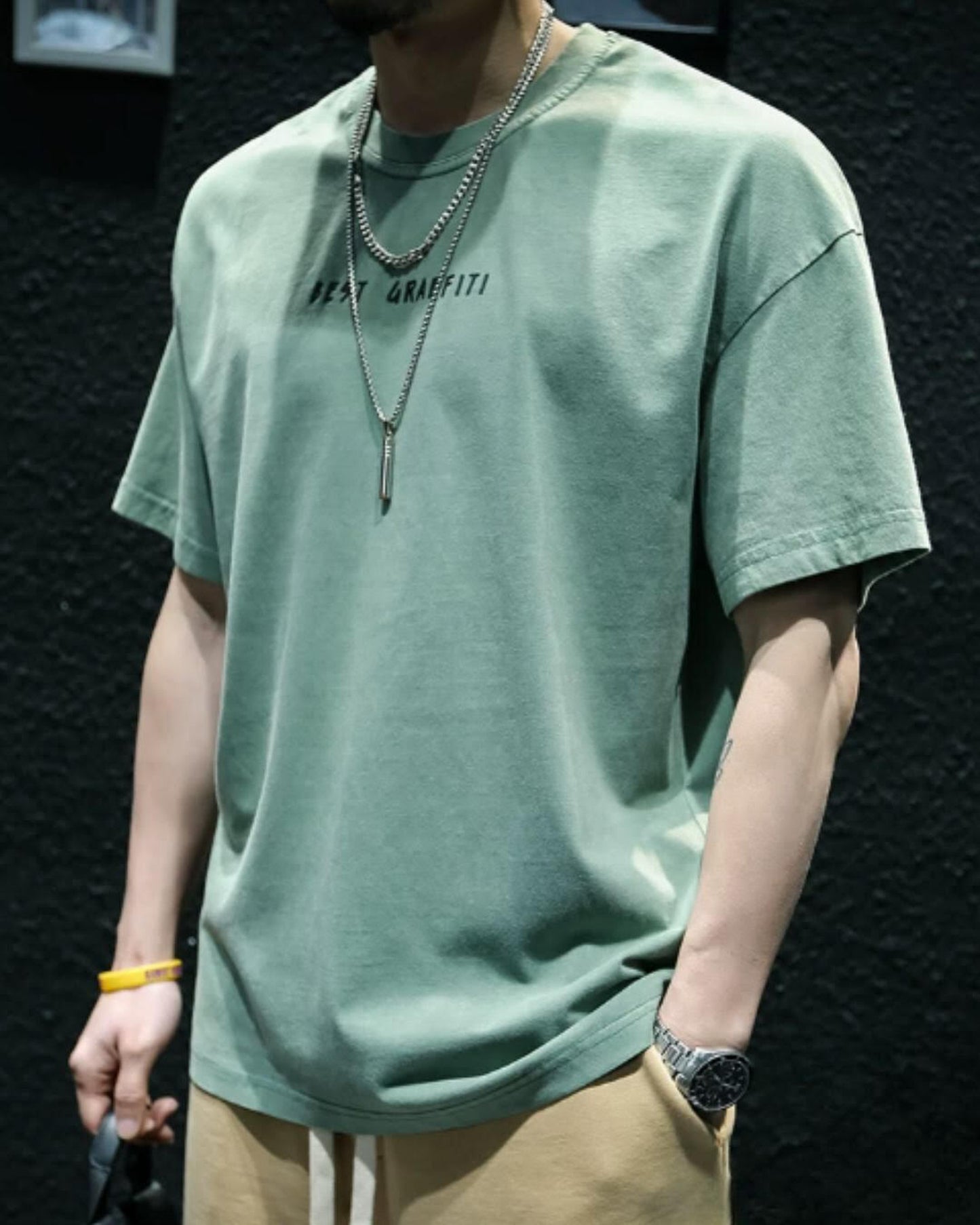 drop shoulder oversized t-shirt 2color 【ACT0029】
