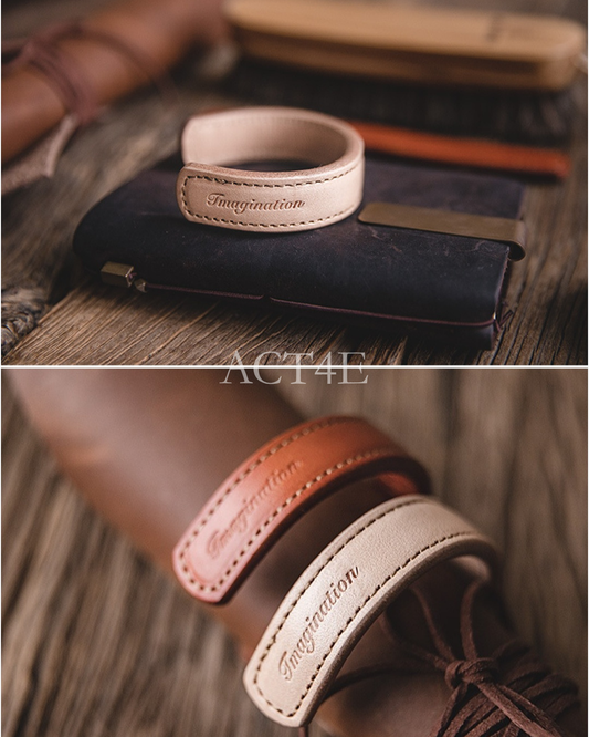 Genuine-Leather Embossed Casual Bracelet 【ACT0135】