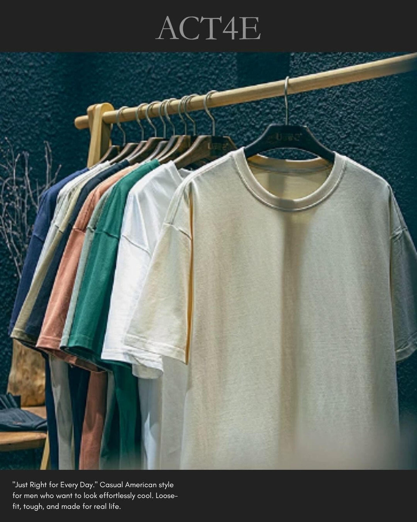 crew neck oversized t-shirt 9color 【ACT0035】
