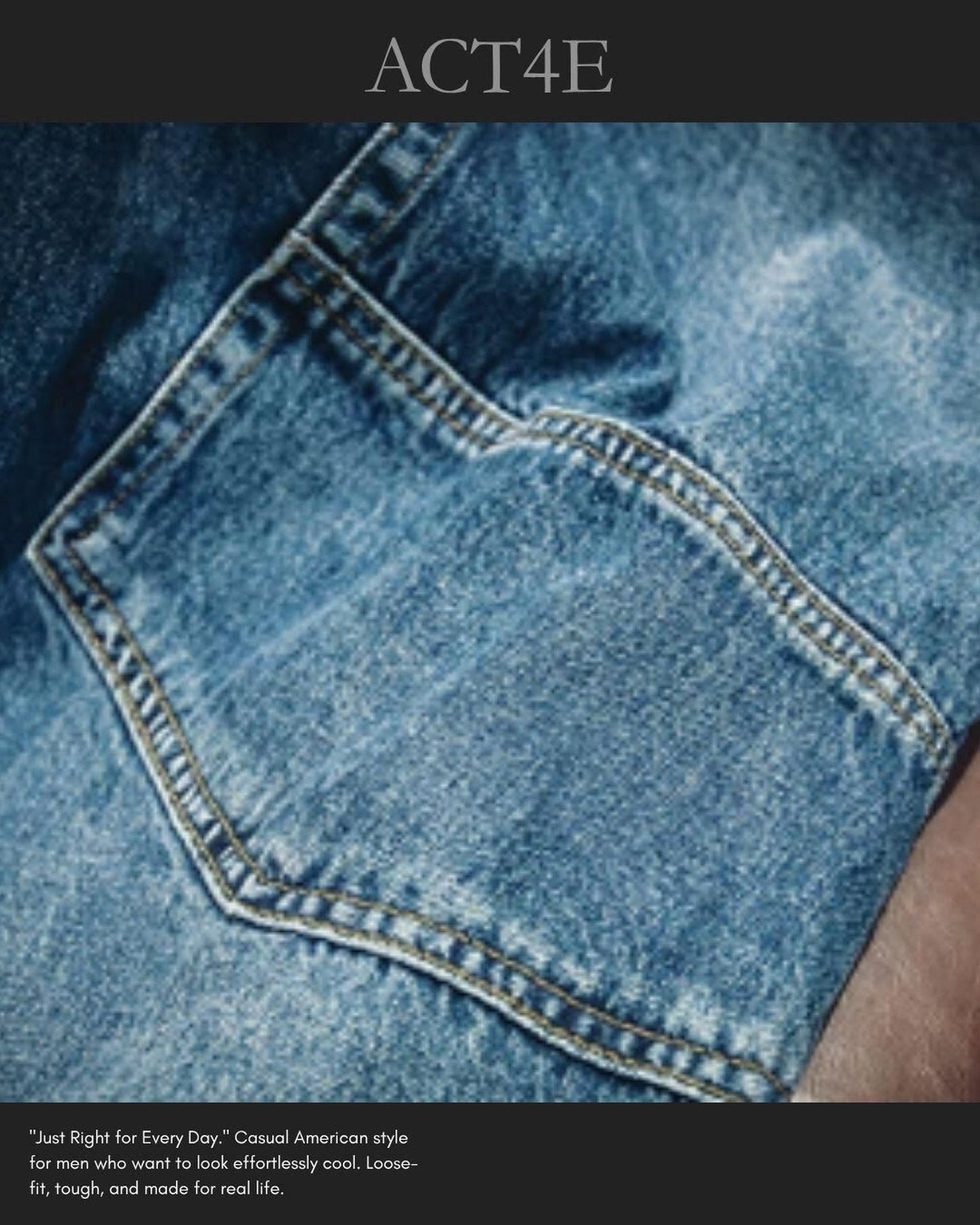 patch pocket wide denim pants 2color 【ACT0016】