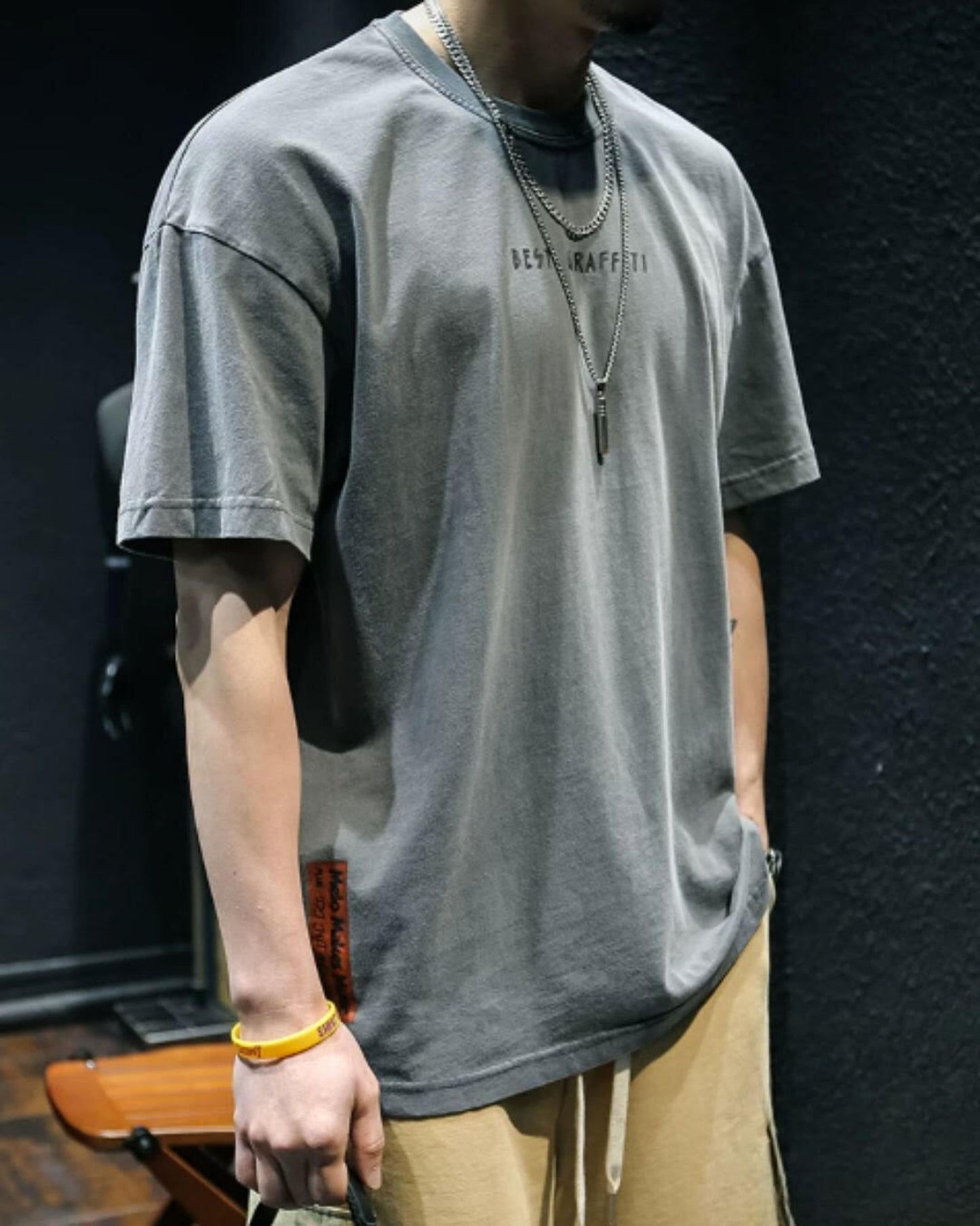 drop shoulder oversized t-shirt 2color 【ACT0029】