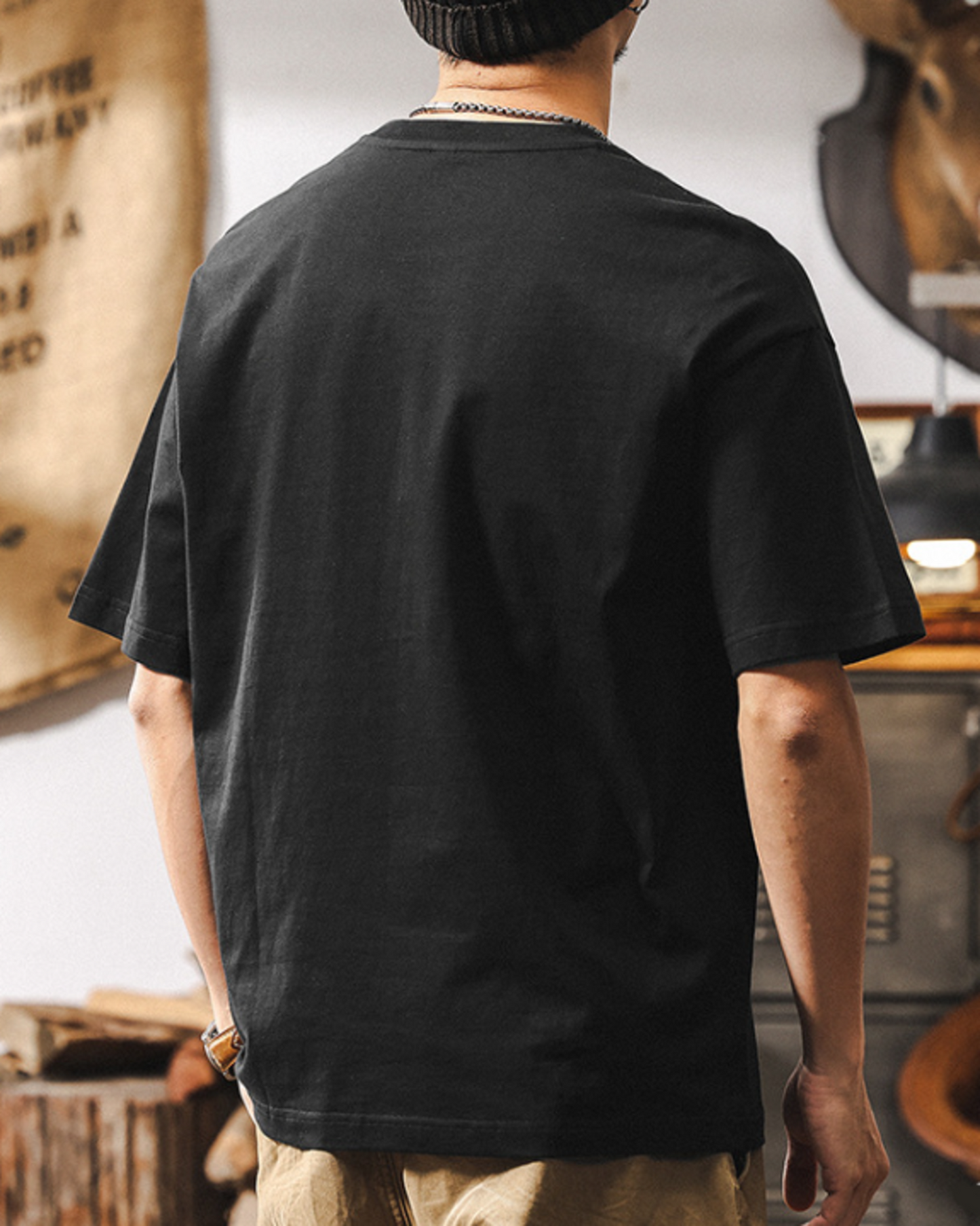 heavy weight double pocket short sleeve t-shirt 2color 【ACT0169】