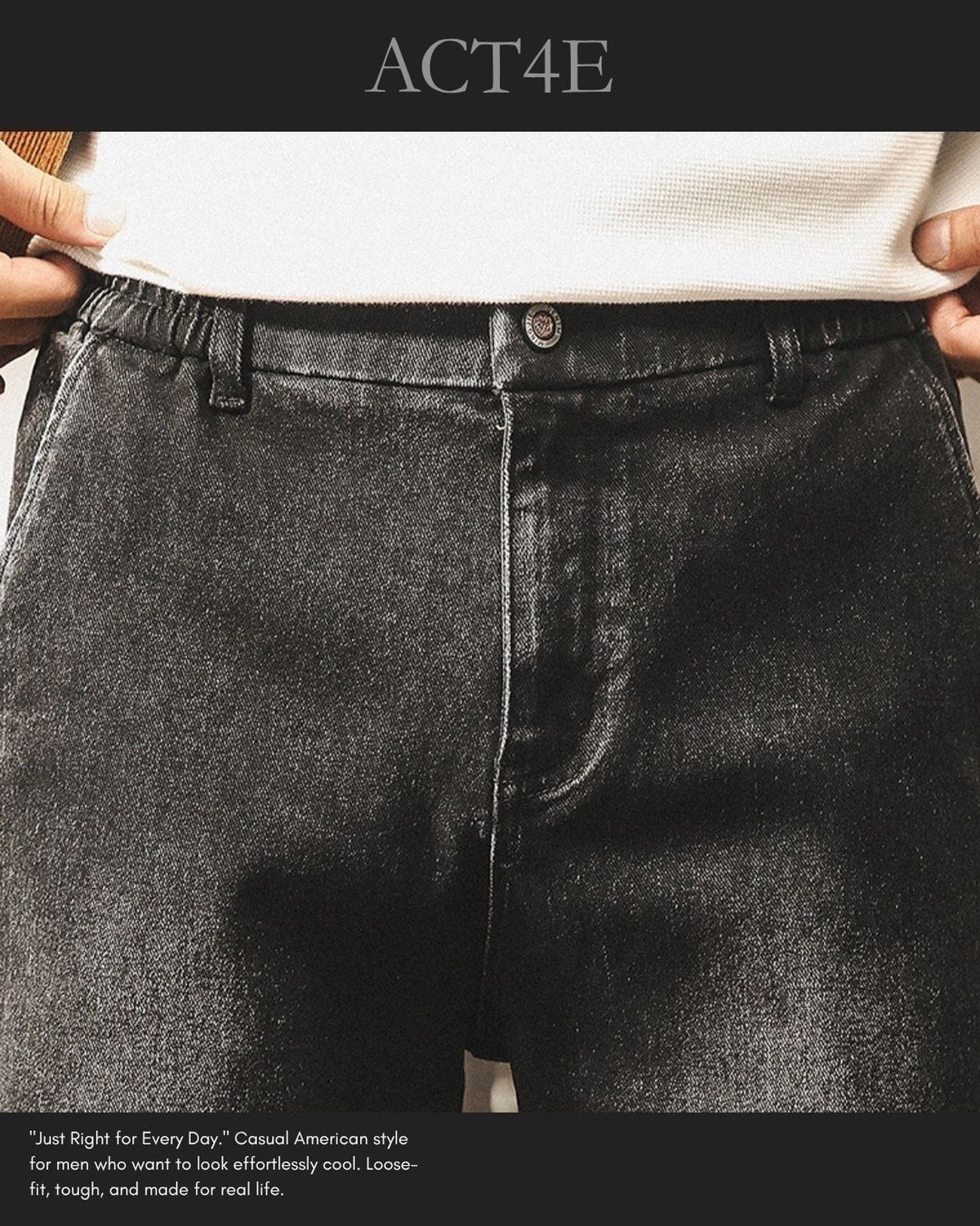 vintage stitched side corduroy straight denim pants 2color 【ACT0209】