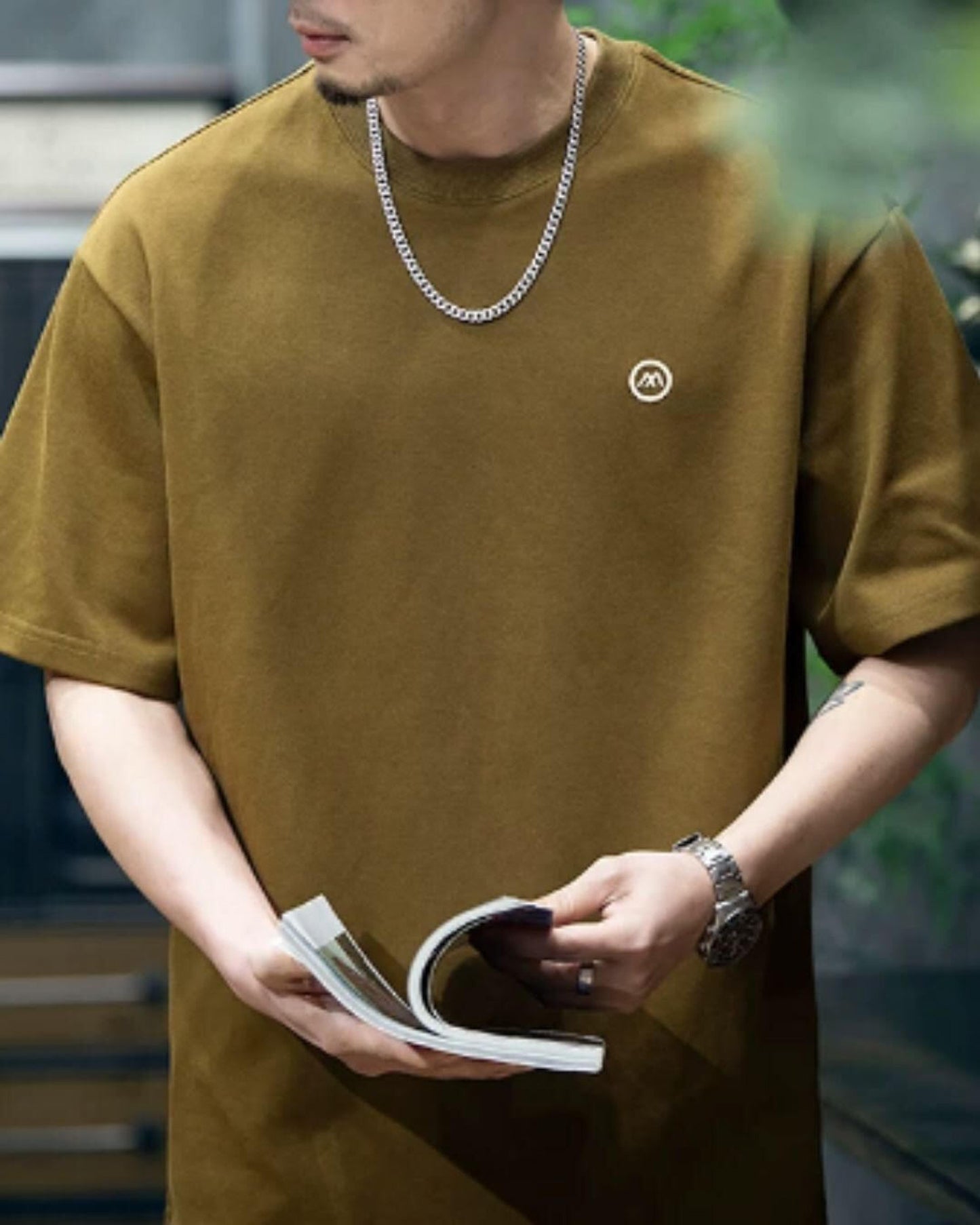 embroidered logo t-shirt 4color 【ACT0027】