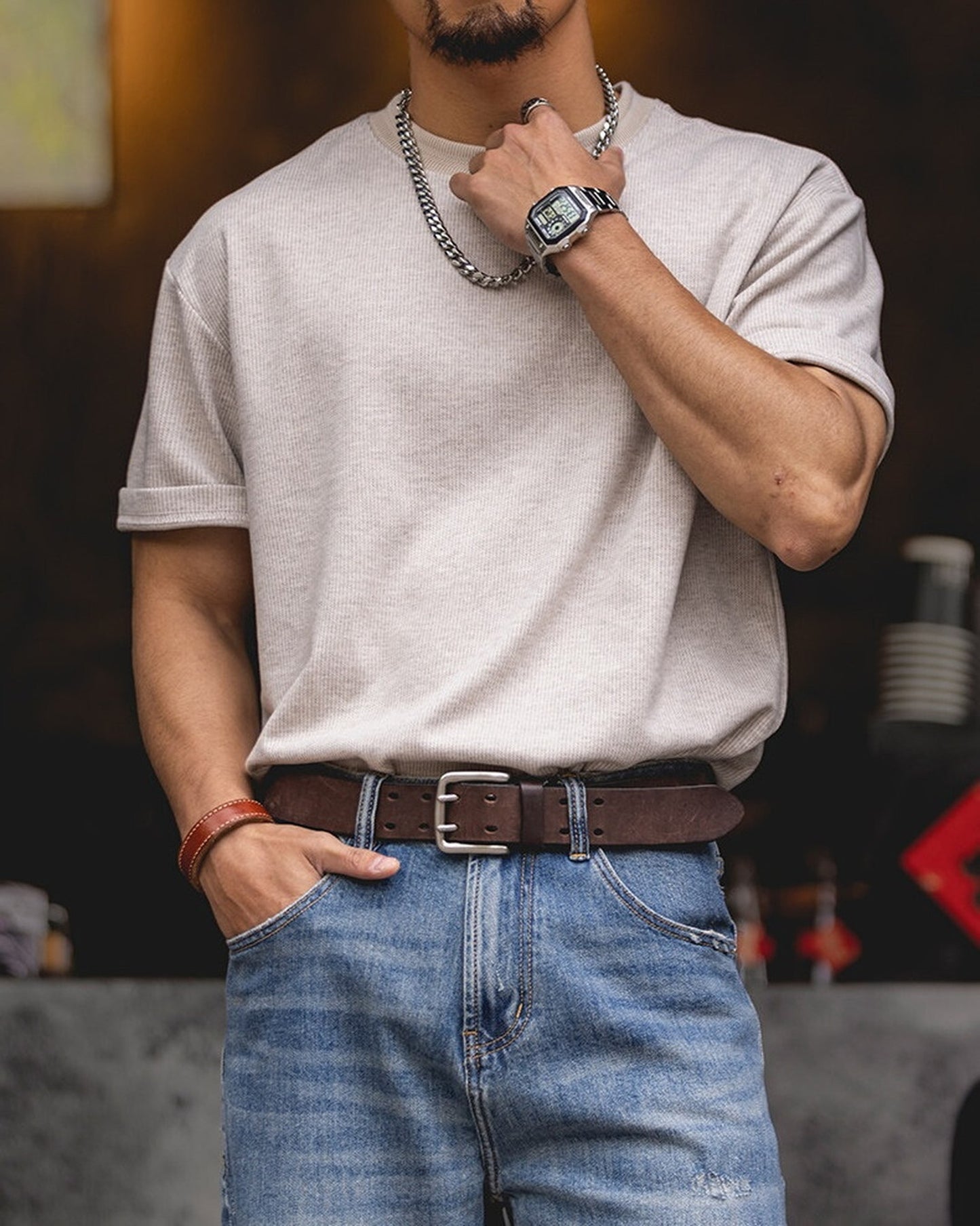 Minimalist Loose Casual Short-Sleeve T-Shirt 2color 【ACT0131】