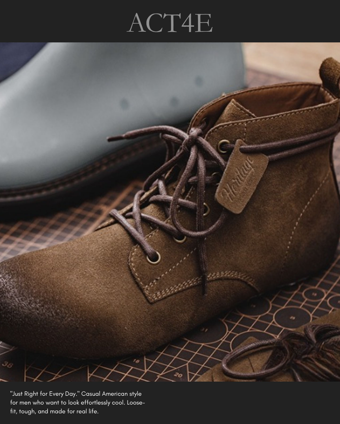 leather lace-up retro short-boots 【ACT0139】