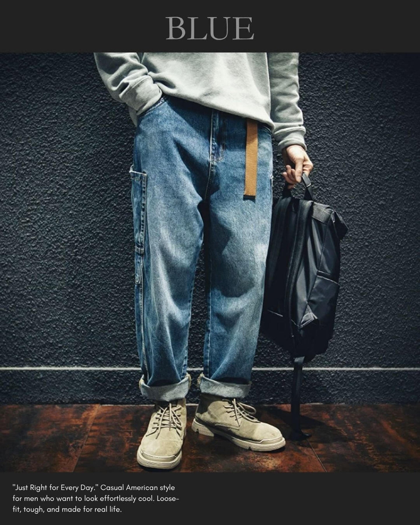 patch pocket wide denim pants 2color 【ACT0016】