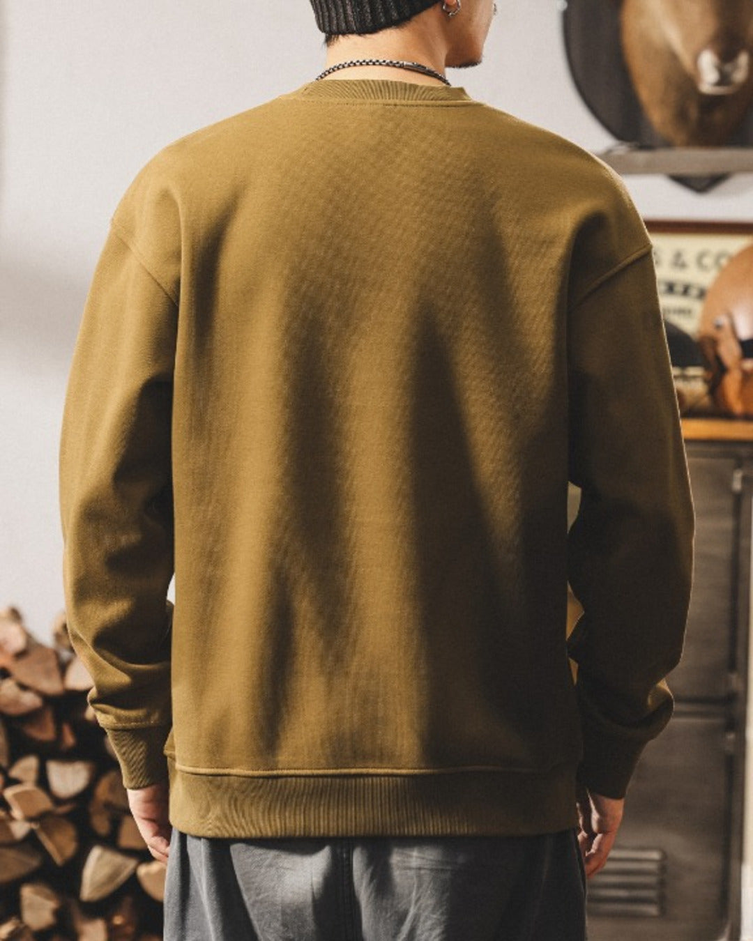 【S-4XL】casual relaxed crewneck fleece sweatshirt 【ACT0264】