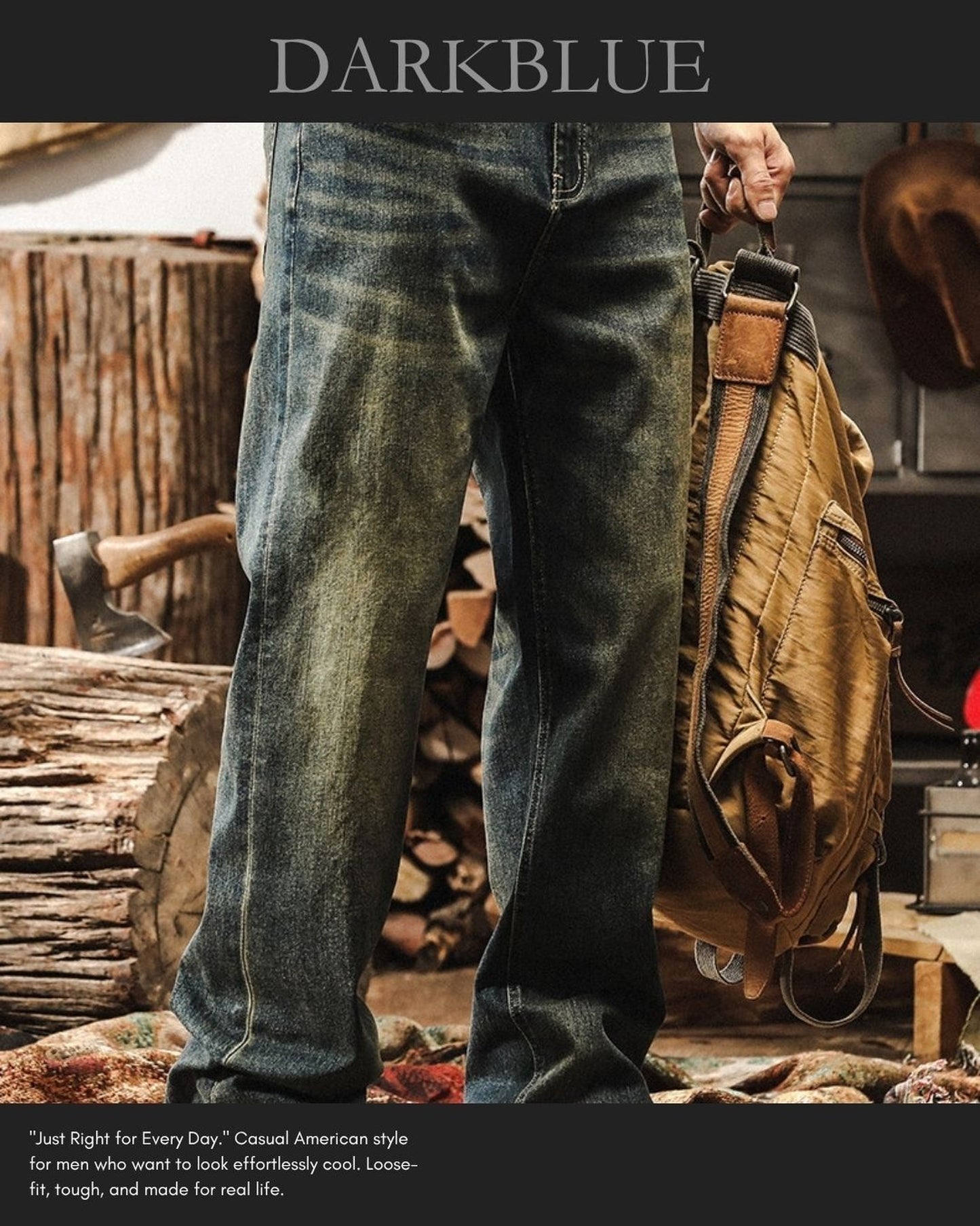 classic damage wash straight denim pants 3colors 【ACT0194】