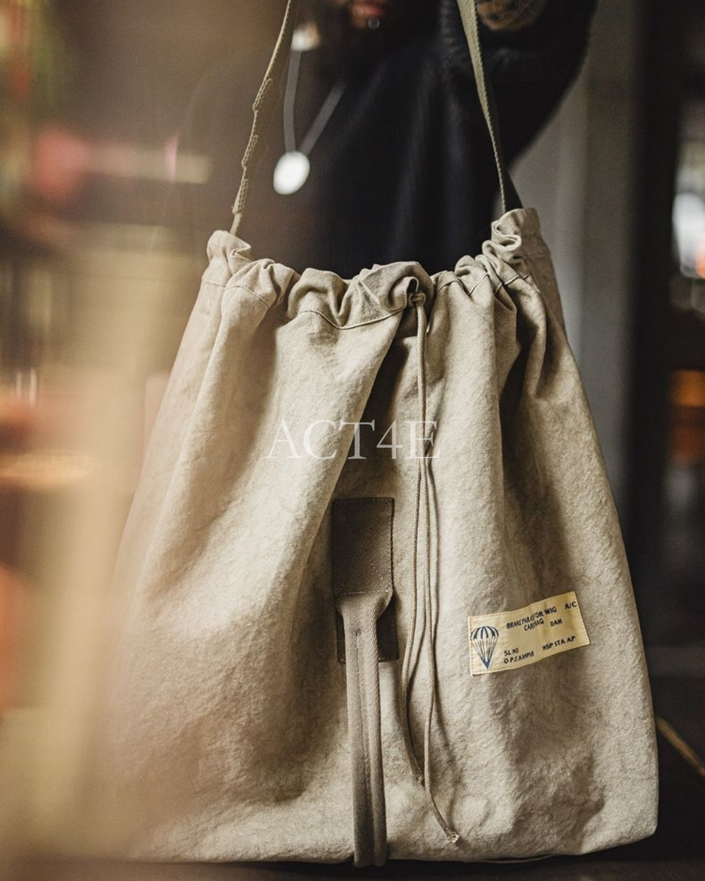 vintage canvas parachute shoulder bag 【ACT0143】