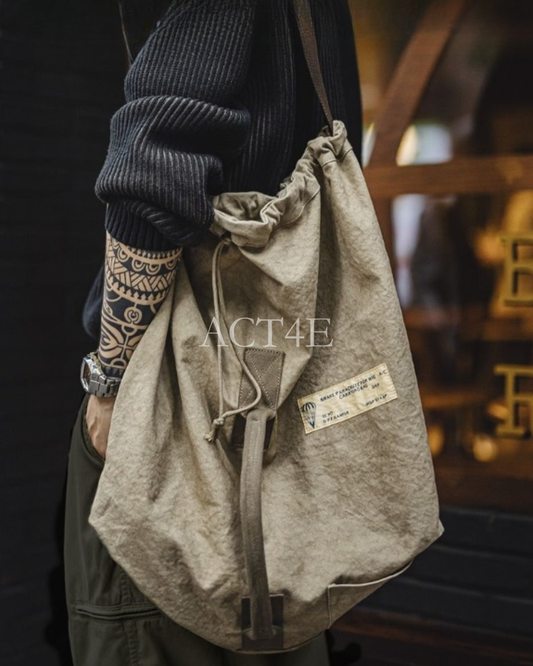 vintage canvas parachute shoulder bag 【ACT0143】