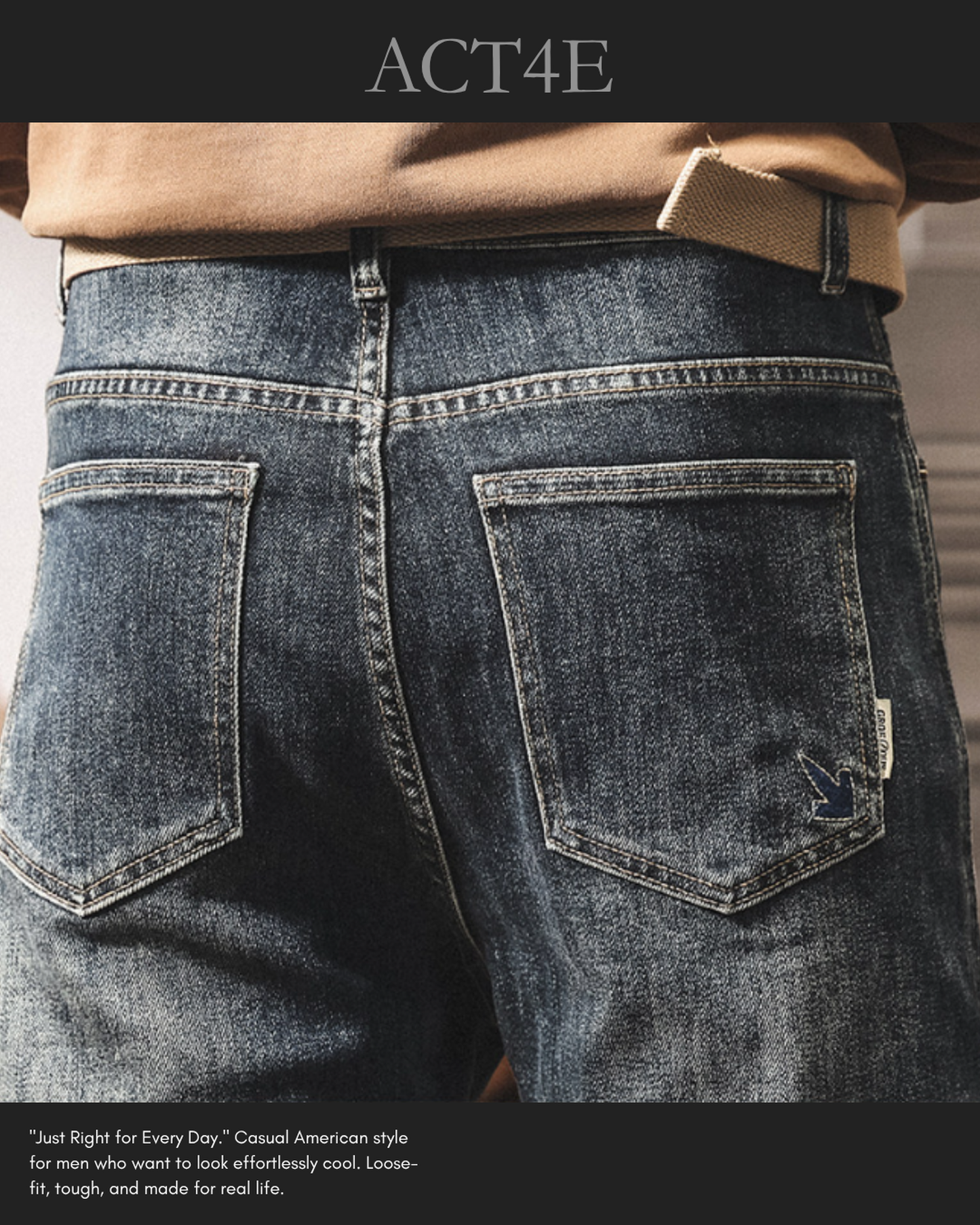 vintage wash straight denim pants 【ACT0178】