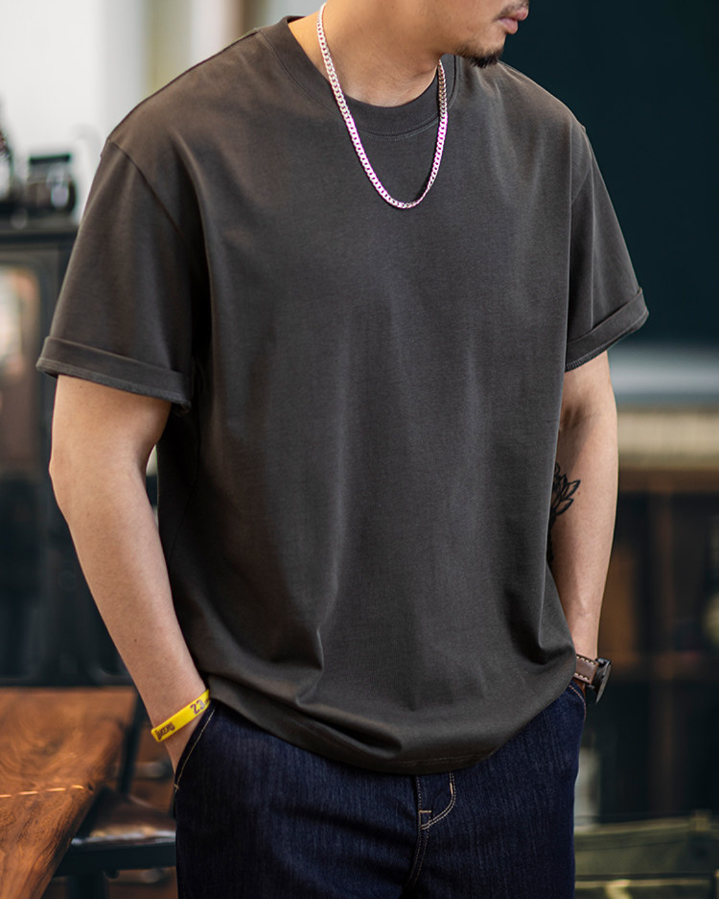 Loose-fit basic t-shirt 3color 【ACT0054】