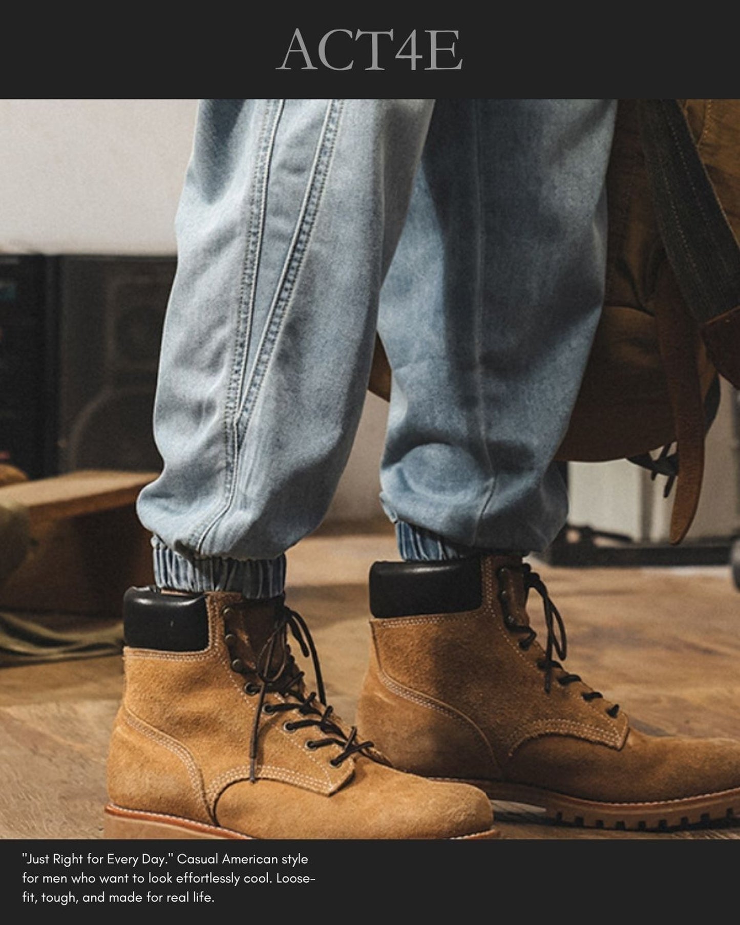 loose drawstring jogger denim pants 2colors 【ACT0188】