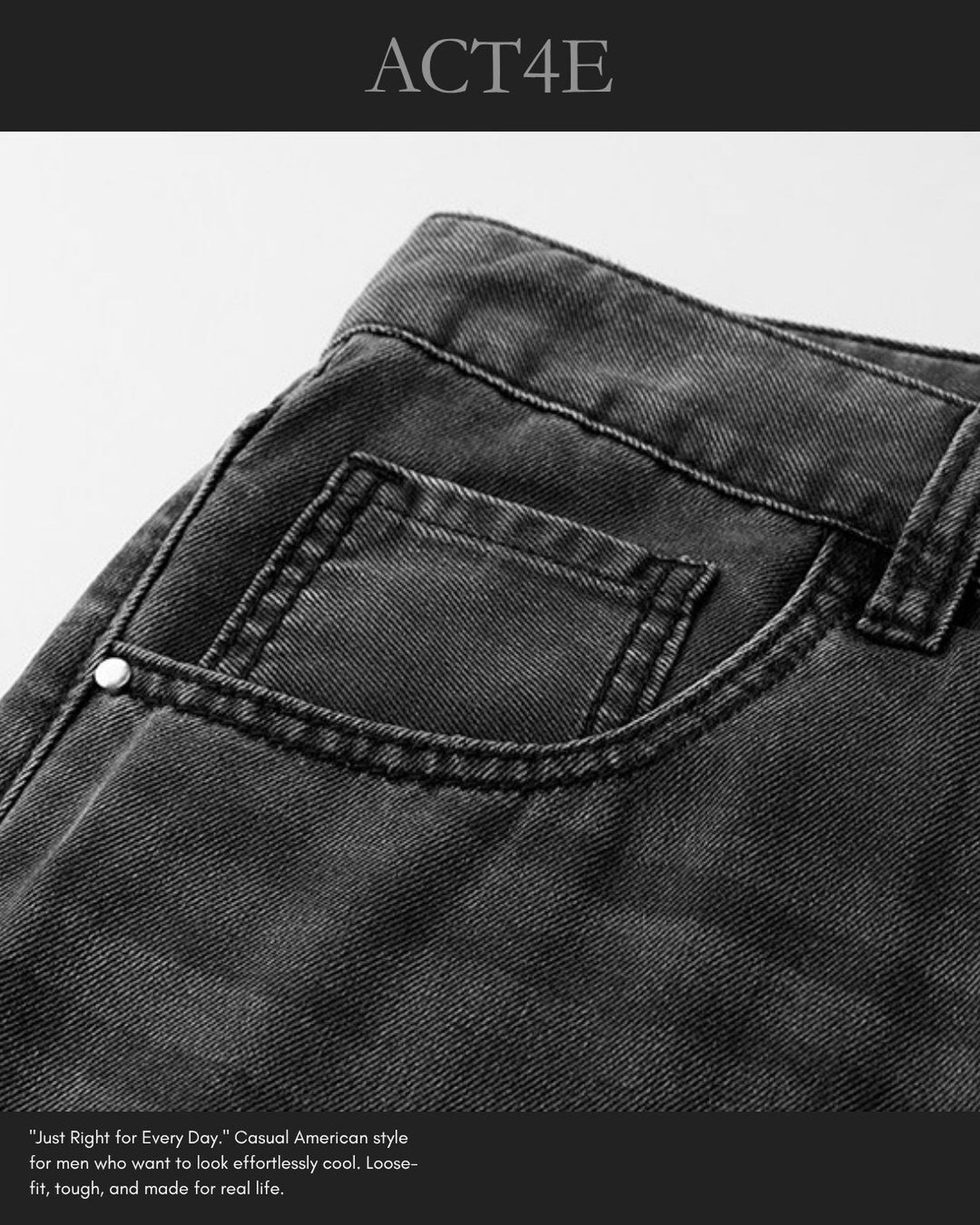 loose straight lyocell denim pants 【ACT0190】