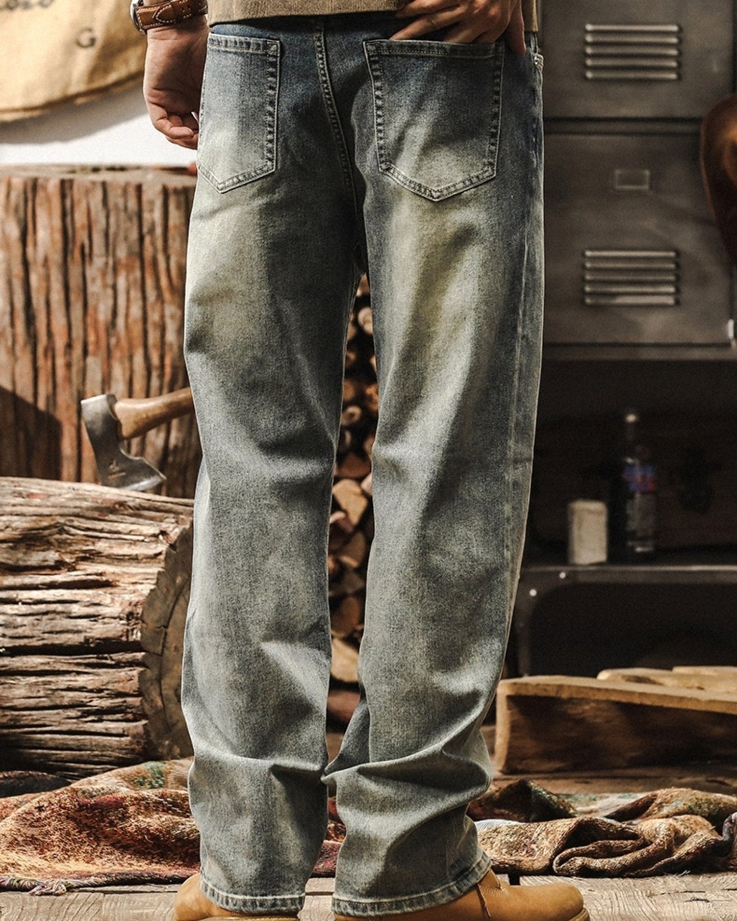 loose straight denim pants 3color 【ACT0182】