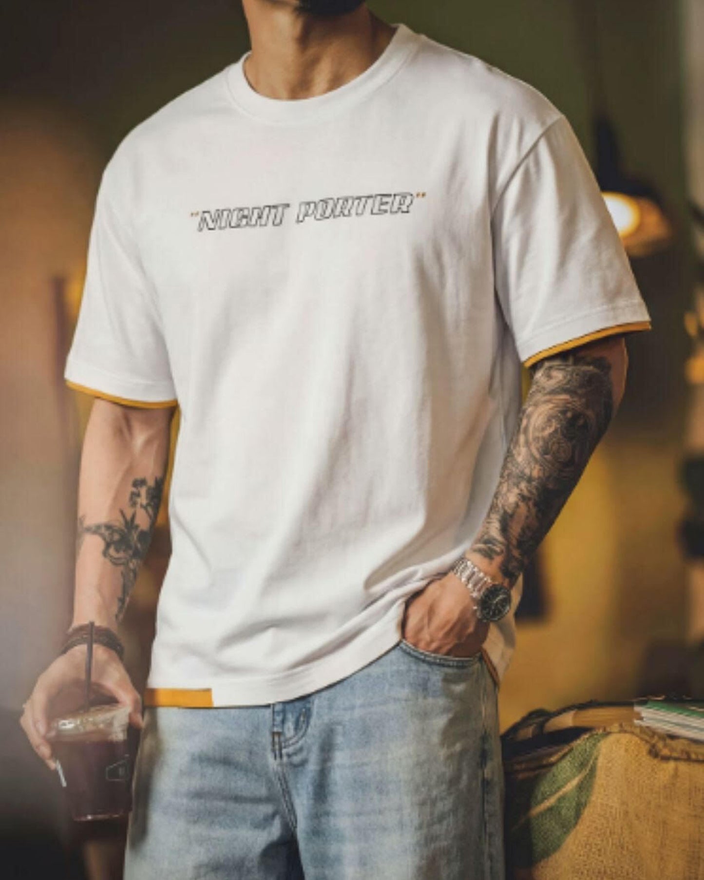 logo print short sleeve t-shirt 4color 【ACT0025】