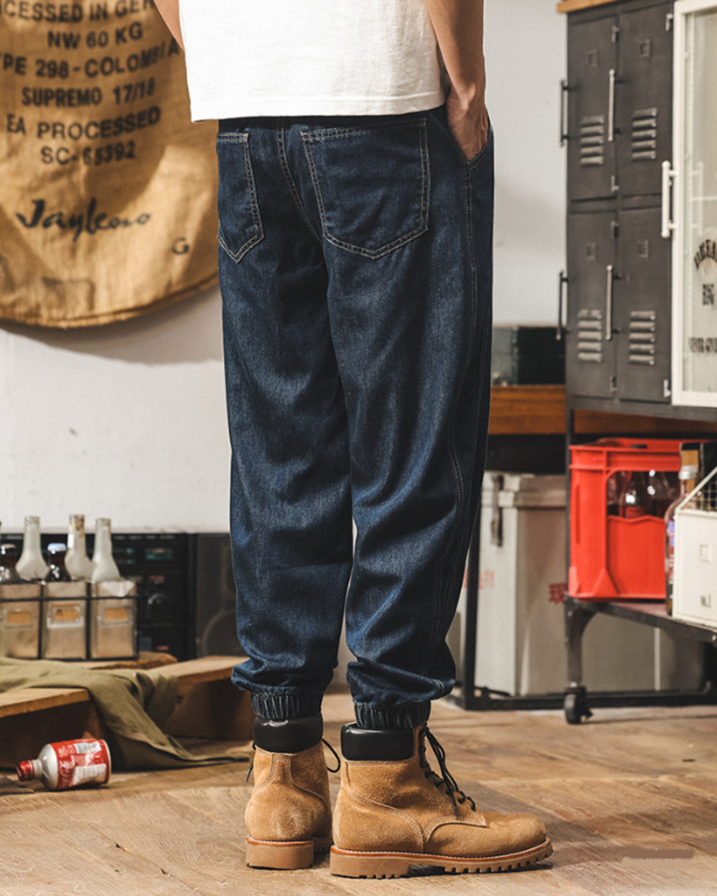loose drawstring jogger denim pants 2colors 【ACT0188】
