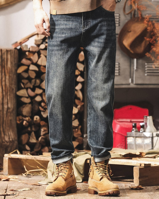 vintage wash straight denim pants 【ACT0178】