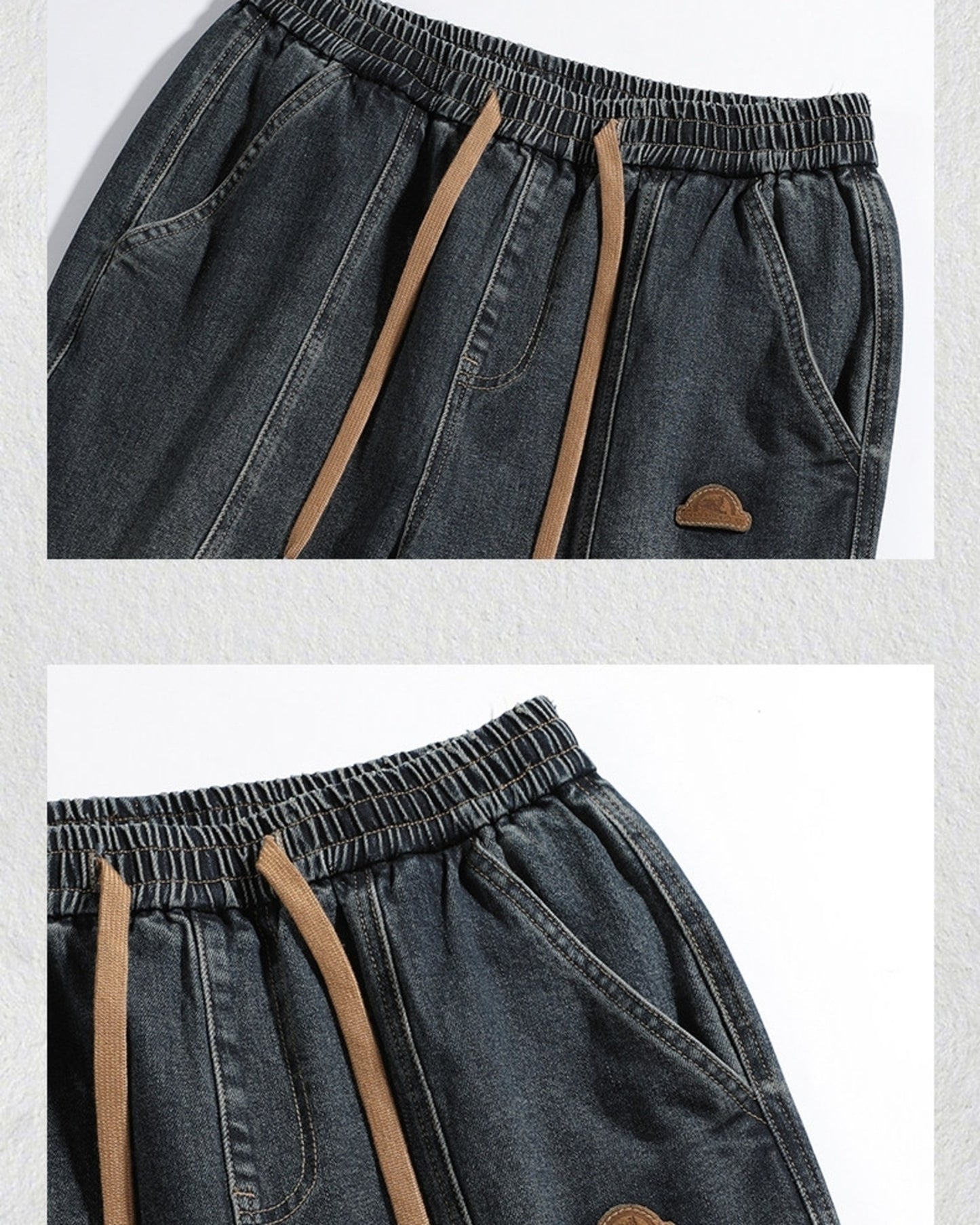 vintage heavy weight relaxed jogger denim pants 【ACT0201】