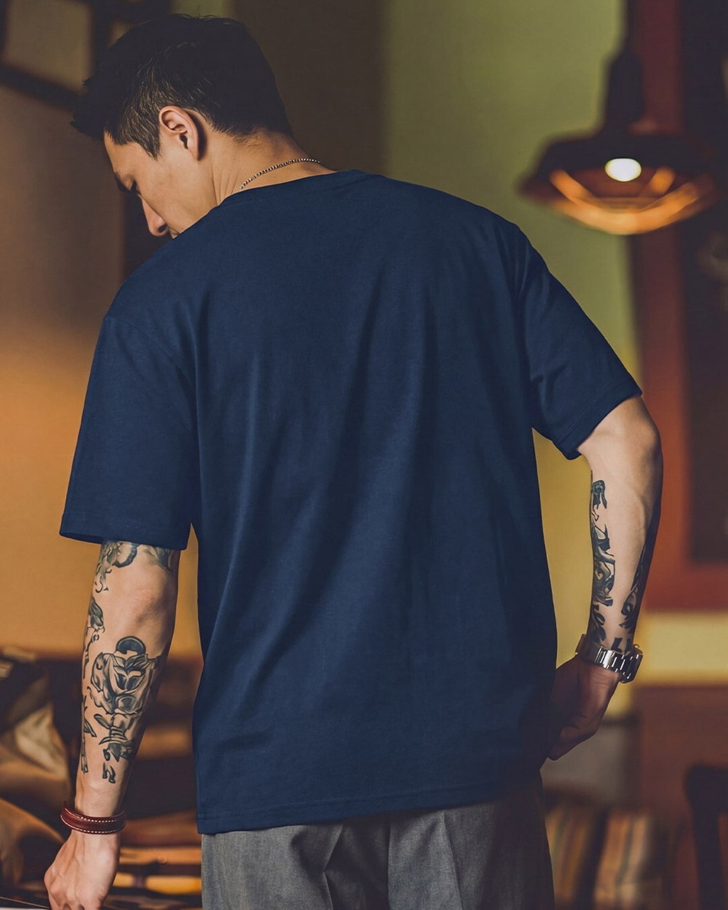 Casual Relaxed Lettering Embroidered T-Shirt 2color 【ACT0121】