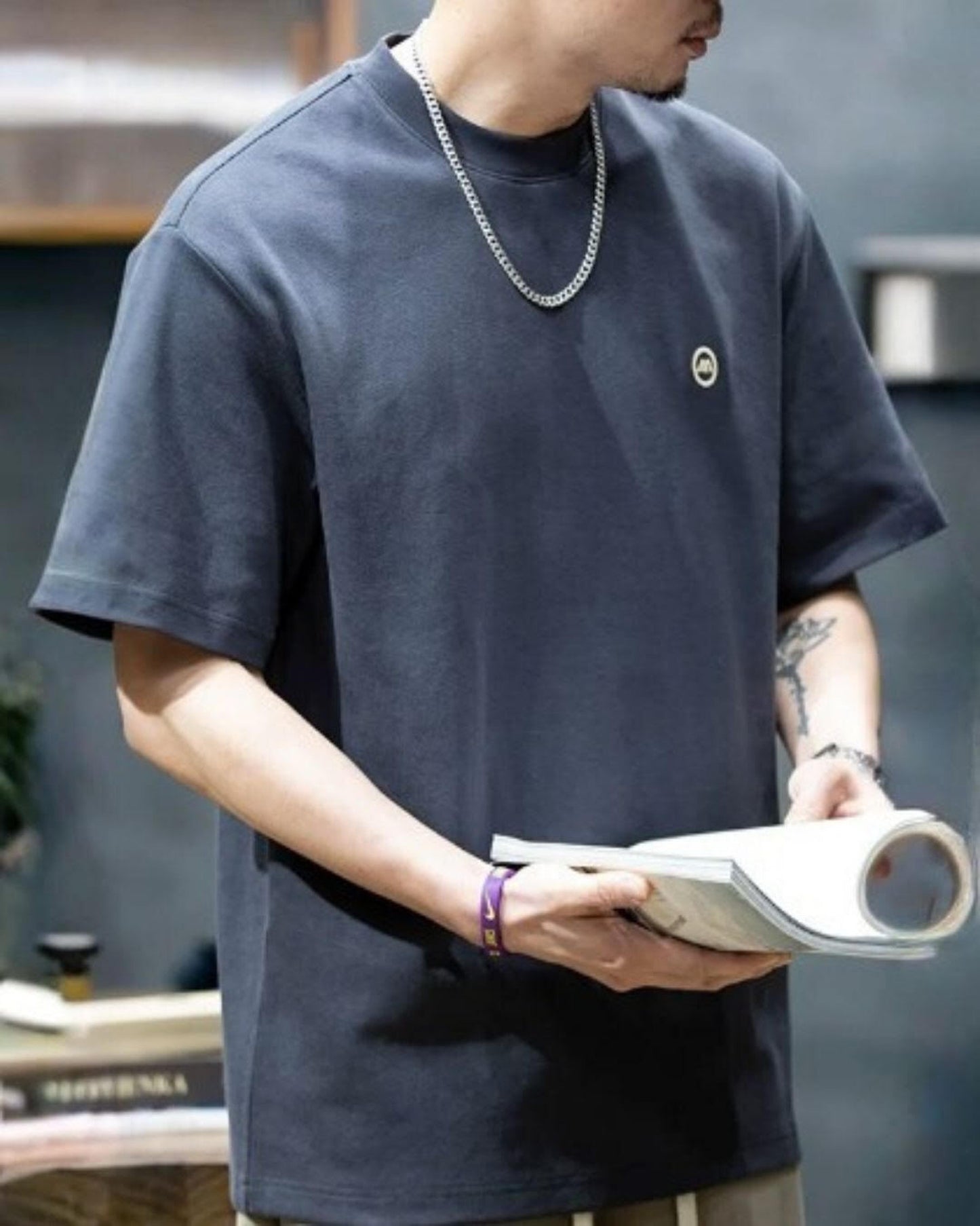 embroidered logo t-shirt 4color 【ACT0027】