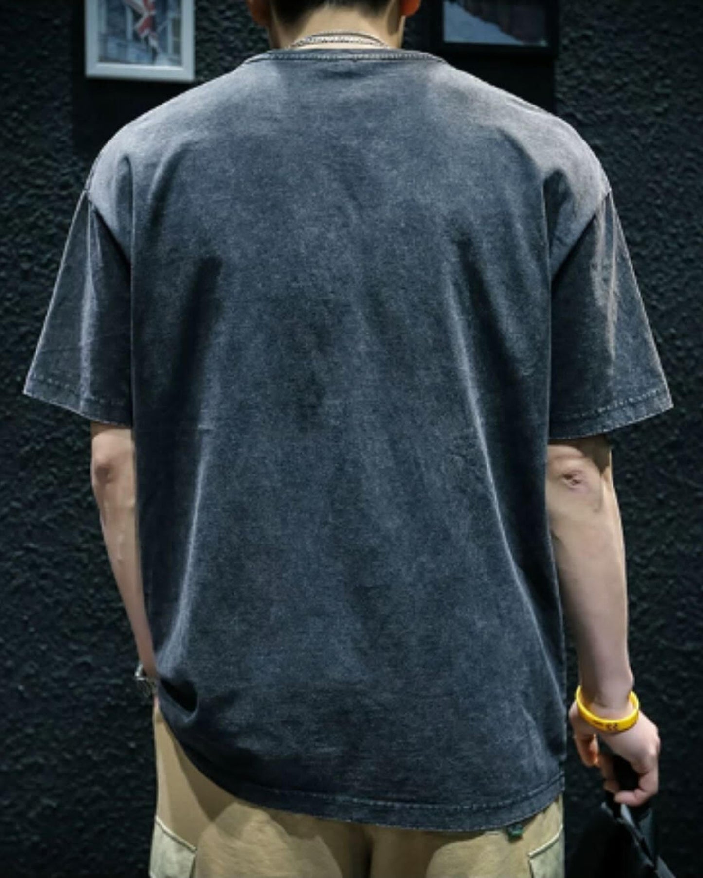 embroidered logo short sleeve oversized t-shirt 2color 【ACT0050】