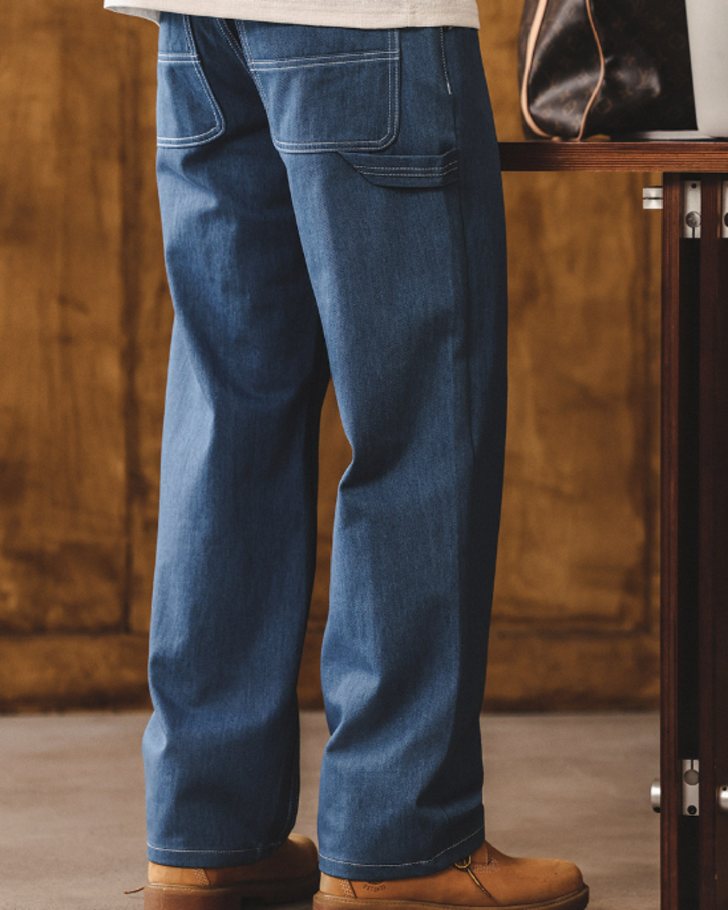 vintage wash straight painter denim pants 【ACT0220】