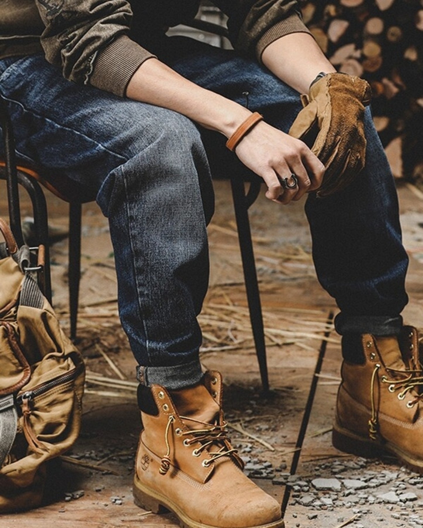 vintage heavy weight classic tapered denim pants 【ACT0210】