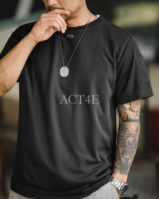 patch logo short sleeve t-shirt 3color 【ACT0047】