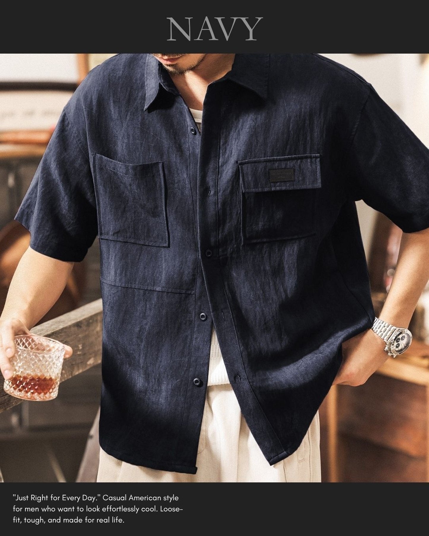 vintage wash short sleeve shirt 5color 【ACT0243】