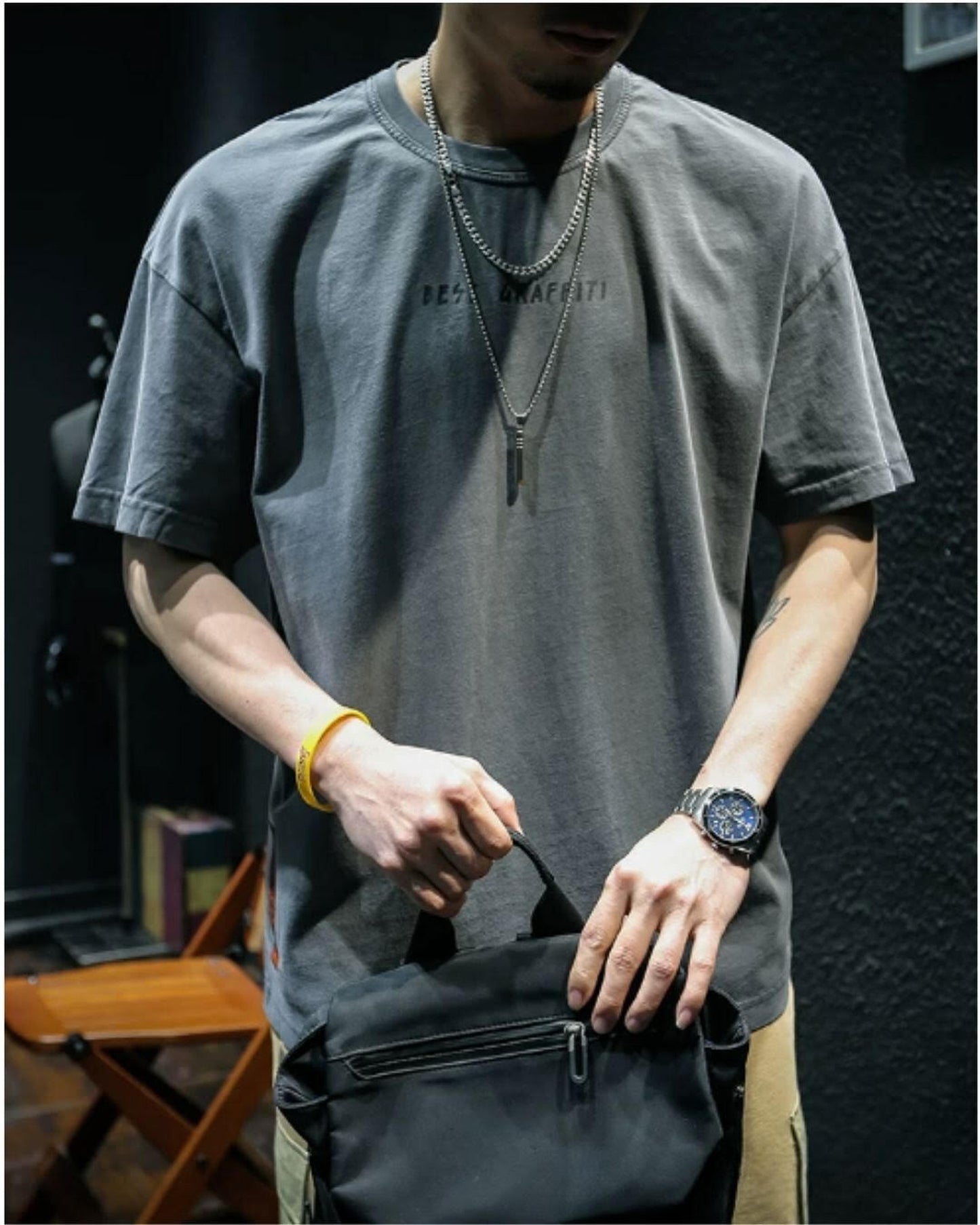 drop shoulder oversized t-shirt 2color 【ACT0029】