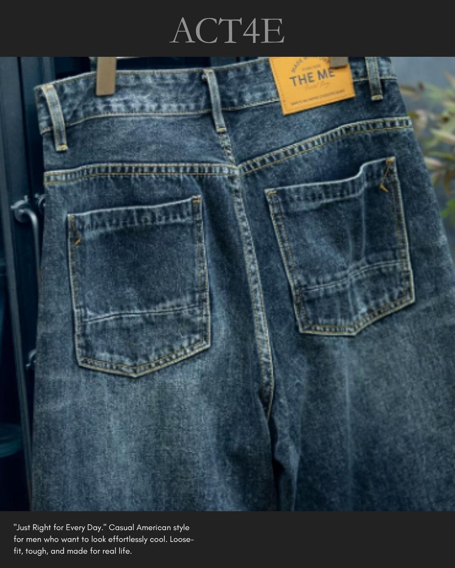 wide straight denim pants 【ACT0012】