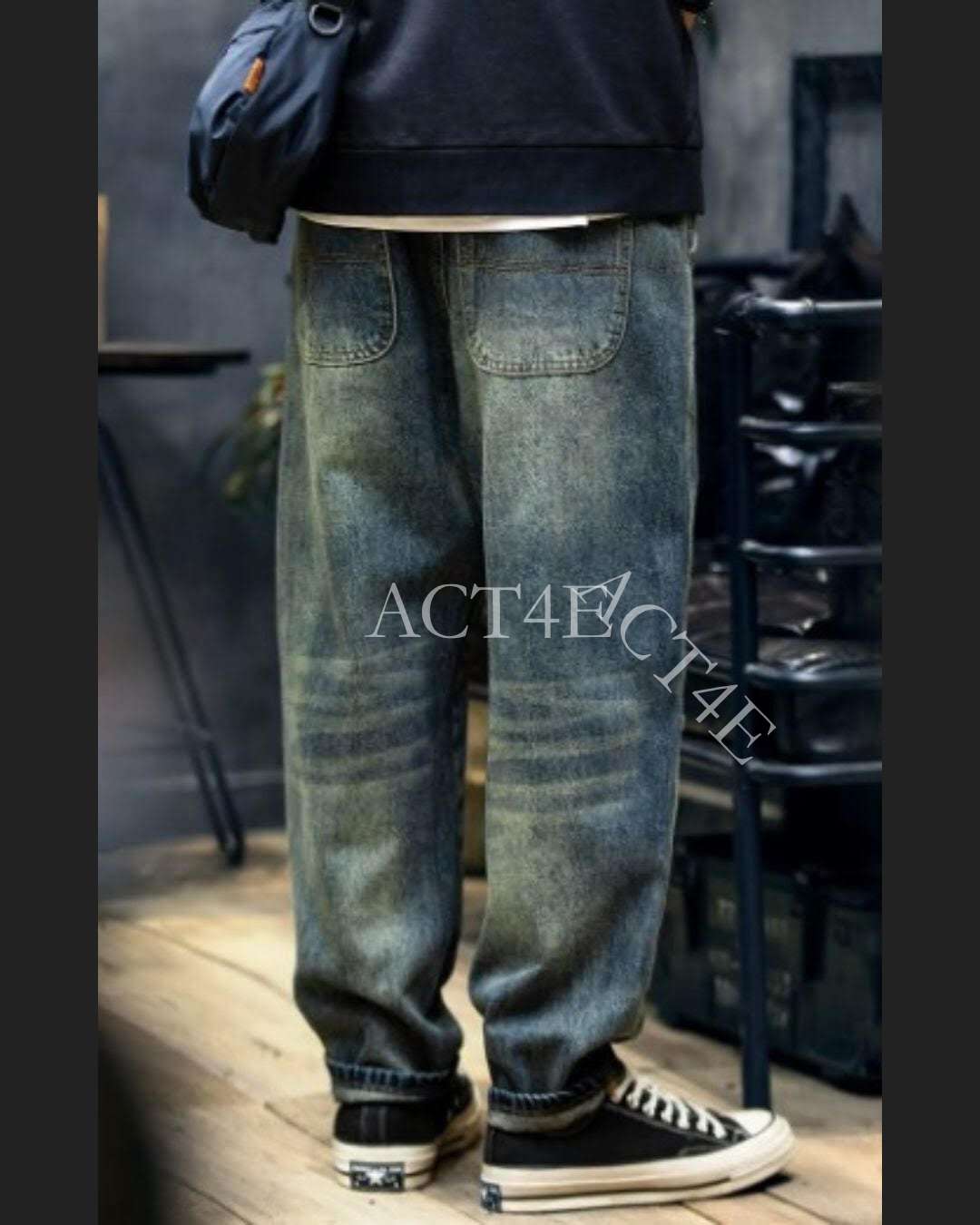 【ACT4E】アメカジ上下セット｜Tシャツ＋デニムパンツ【ACT0255-SET】