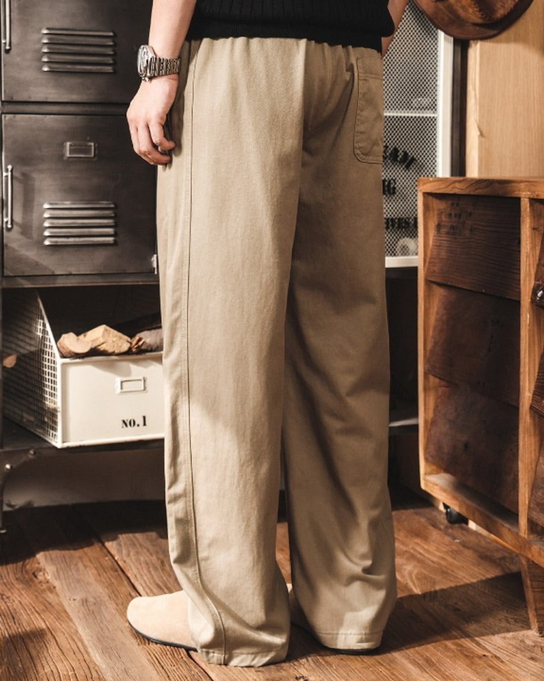 【28-38】relaxed fit casual wide pants 【ACT0255】