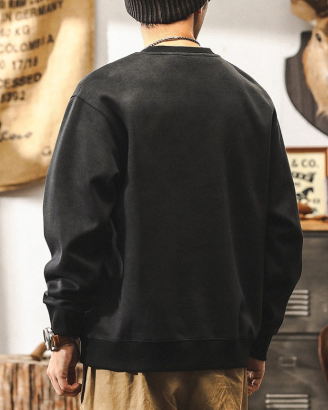 【S-4XL】minimalist front logo loose sweatshirt 【ACT0258】