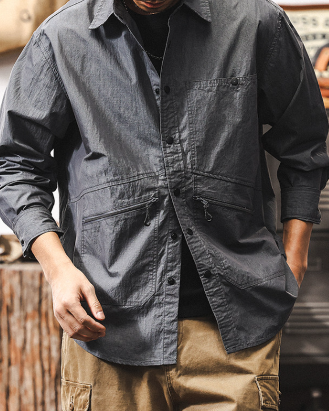 【M-4XL】outdoor casual work long shirt 【ACT0301】
