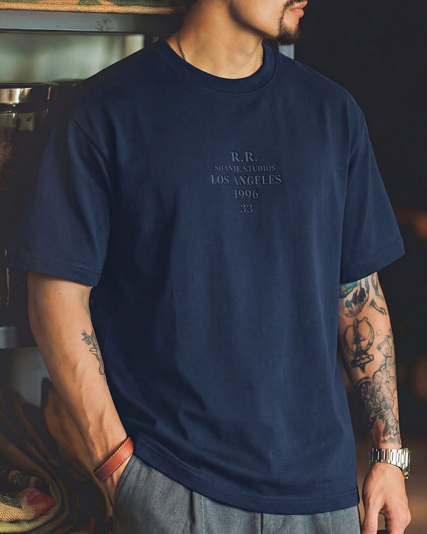 Letter-Embroidery Casual Loose Short-Sleeve T-Shirt 2color 【ACT0073】