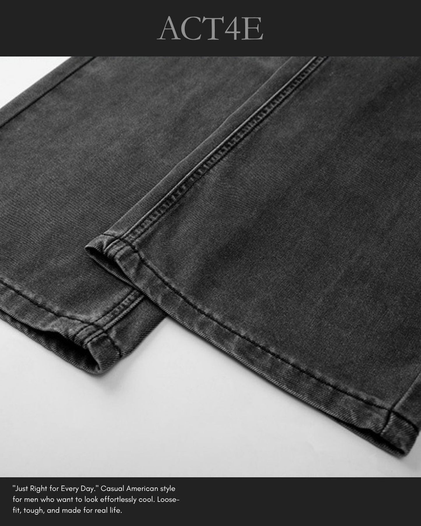 loose straight lyocell denim pants 【ACT0190】