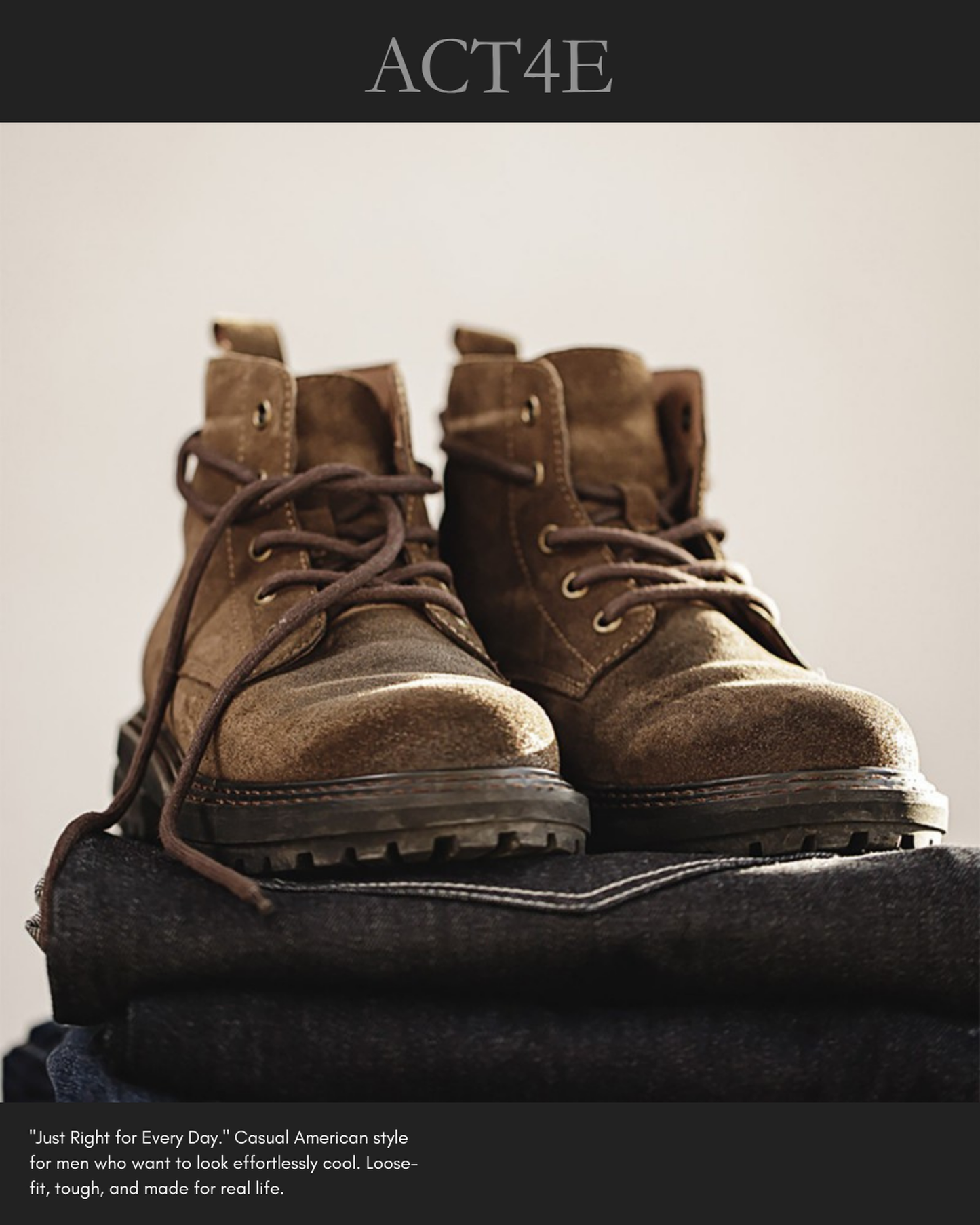 leather lace-up retro short-boots 【ACT0139】