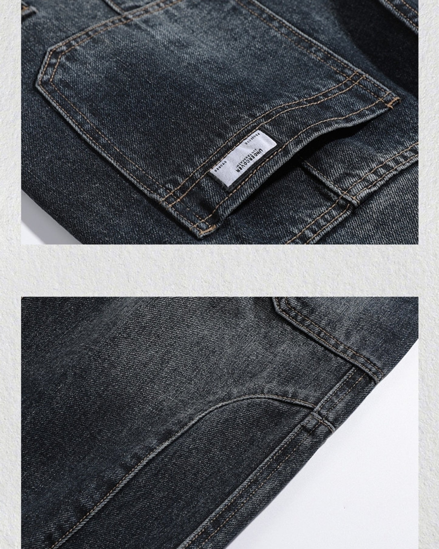 heavy weight vintage cargo denim pants 【ACT0196】