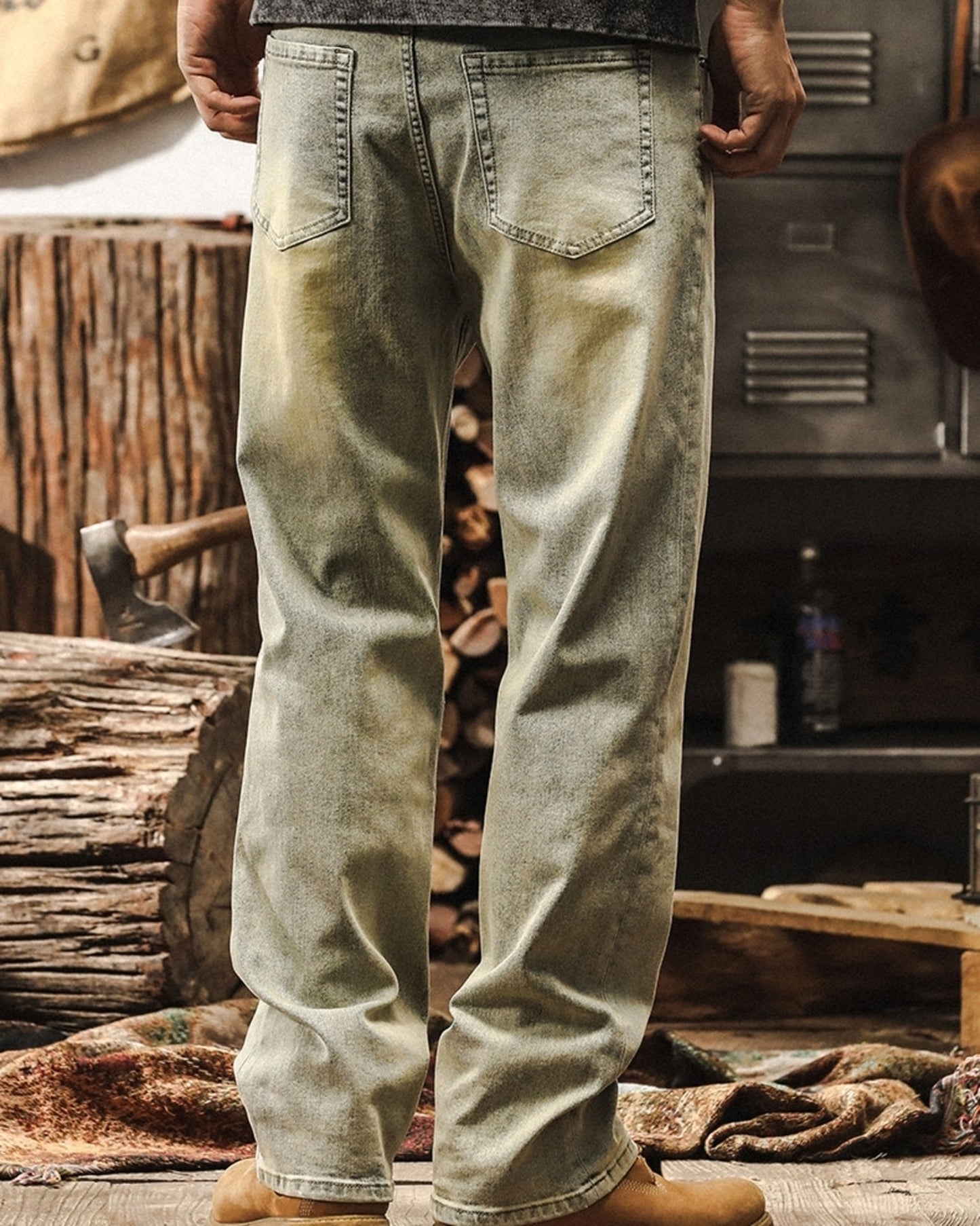 loose straight denim pants 3color 【ACT0182】