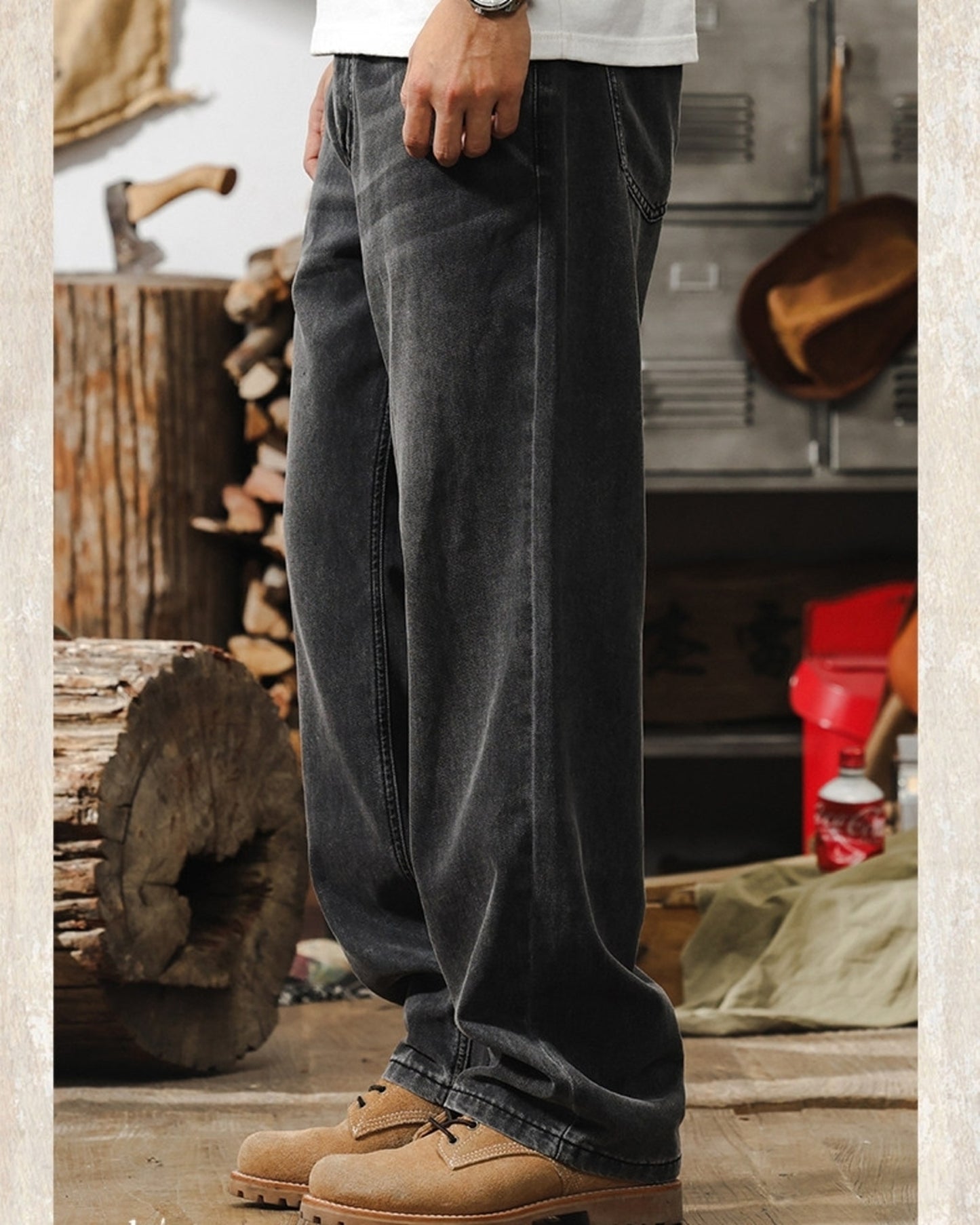 loose straight lyocell denim pants 【ACT0190】