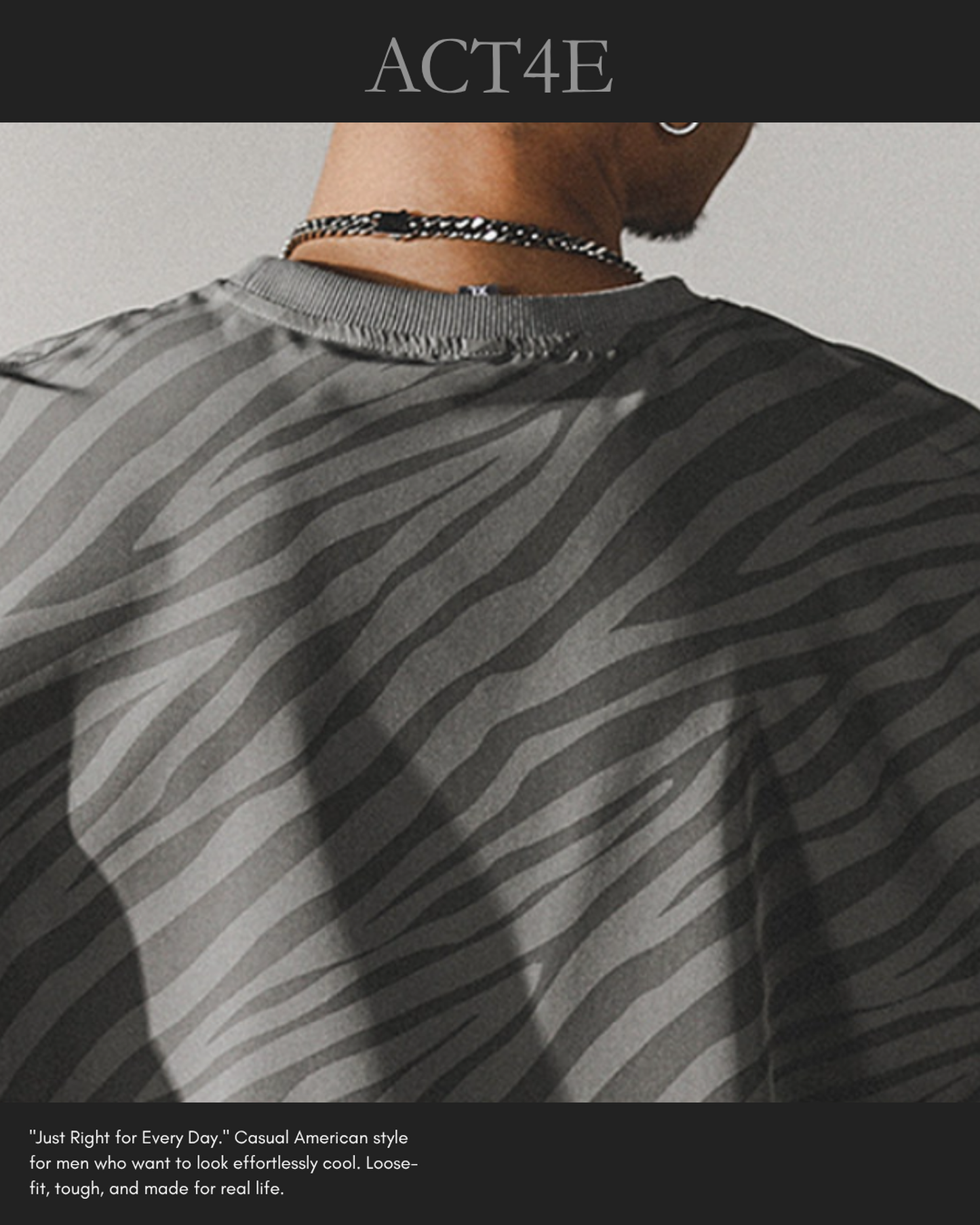 zebra striped pocket short sleeve t-shirt 3color 【ACT0165】