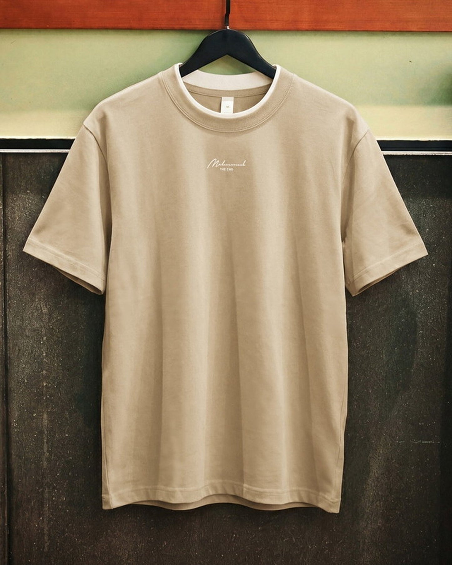 Minimalist Lettering-Embroidered Casual Relaxed T-Shirt 2color 【ACT0104】