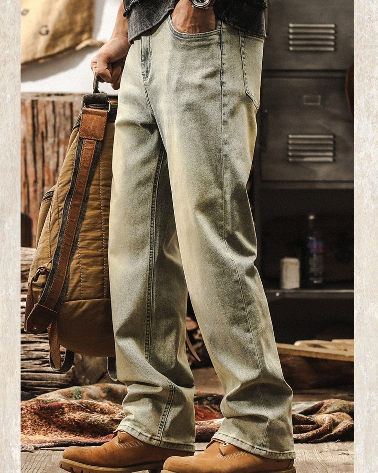 loose straight denim pants 3color 【ACT0182】