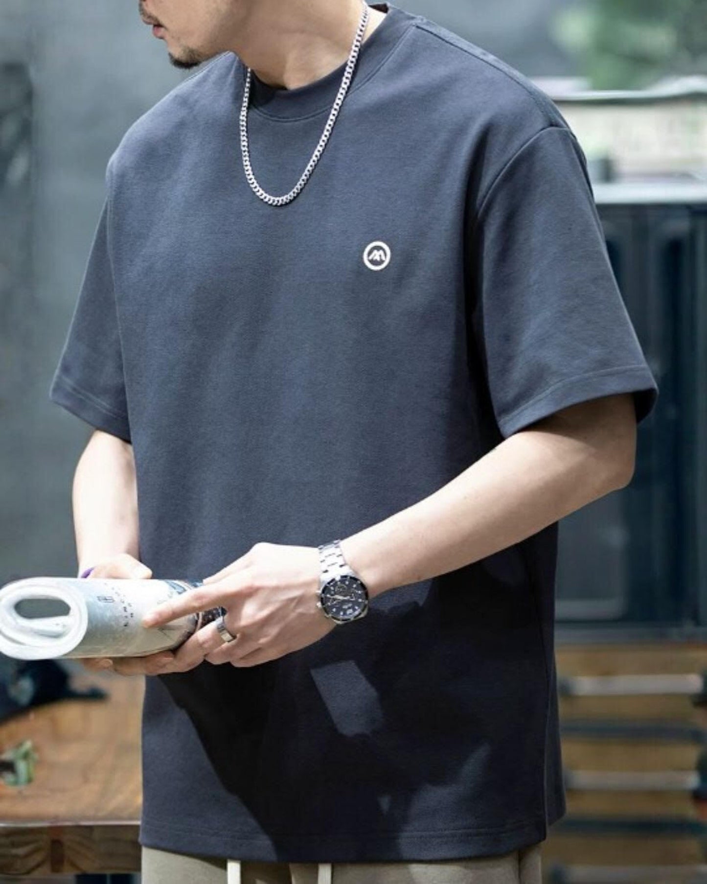 embroidered logo t-shirt 4color 【ACT0027】