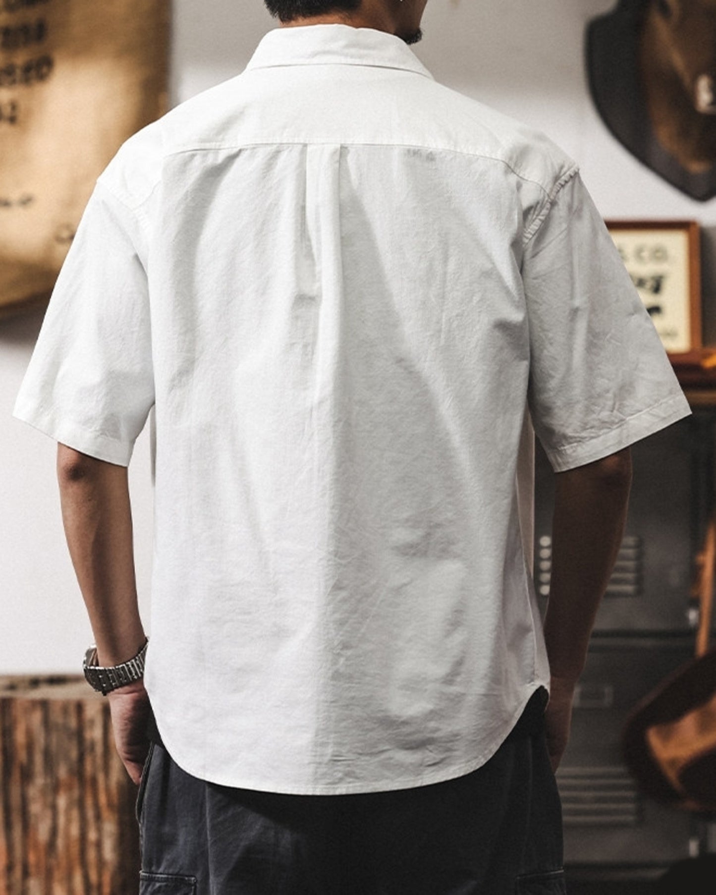 vintage casual short sleeve shirt 3color 【ACT0242】
